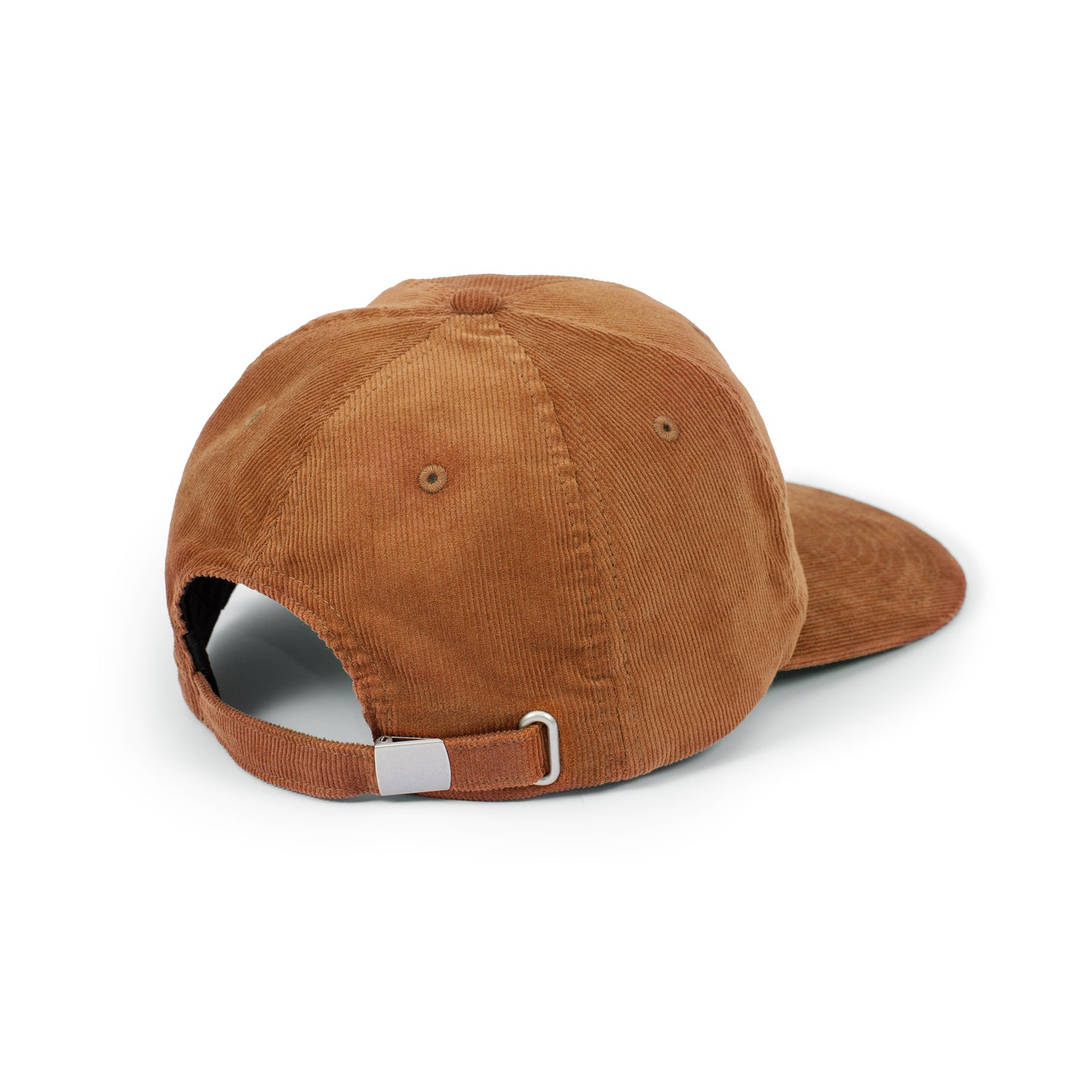Japanese Style Cord Baseball Cap with Wooden Detail - Camel Brown