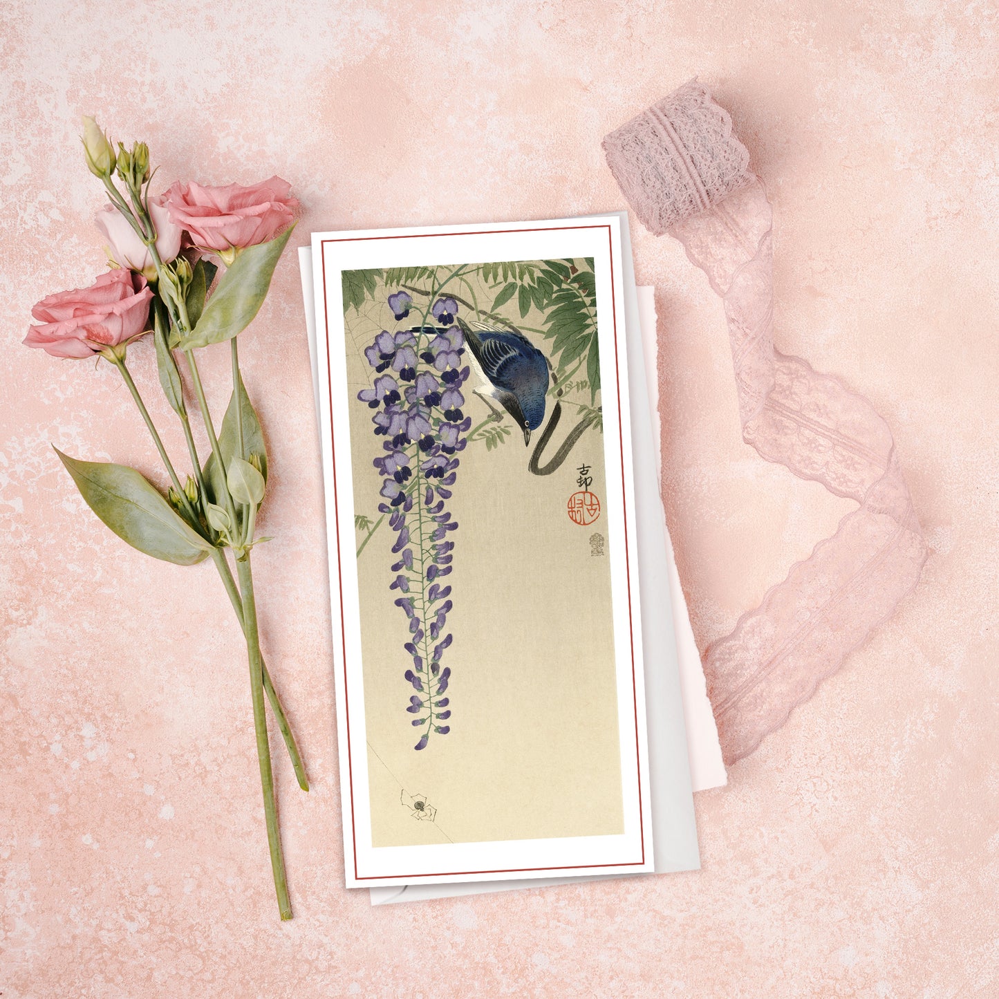 Japanese Ukiyo-e Art Greeting Cards – Luxury Set of 5 | Birthday & All Occasion Long Format