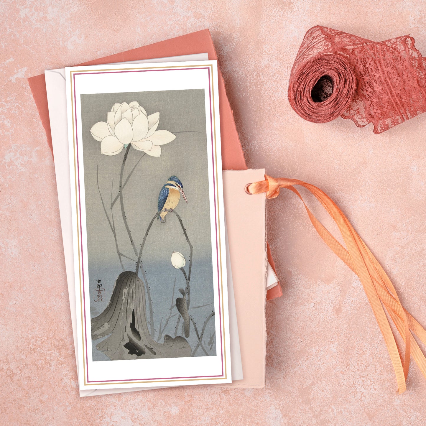Japanese Ukiyo-e Art Greeting Cards – Luxury Tall Set of 5 | Birthday & All Occasion