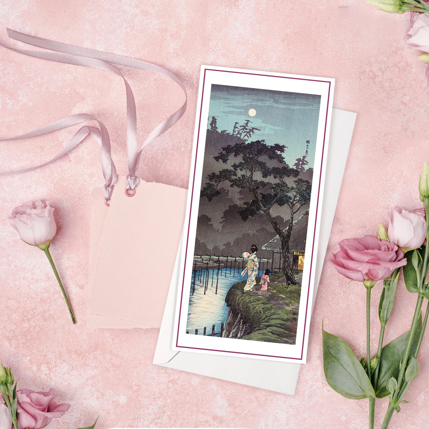 Japanese Ukiyo-e Art Greeting Cards – Luxury Set of 5 | Birthday & All Occasion Long Format