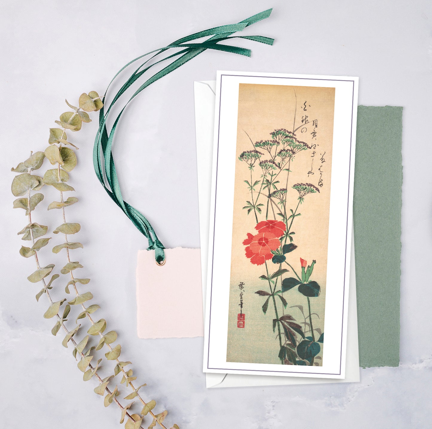 Set of 10 Japanese Ukiyo-e Greeting Cards – Long Format for Birthday, Anniversary & More
