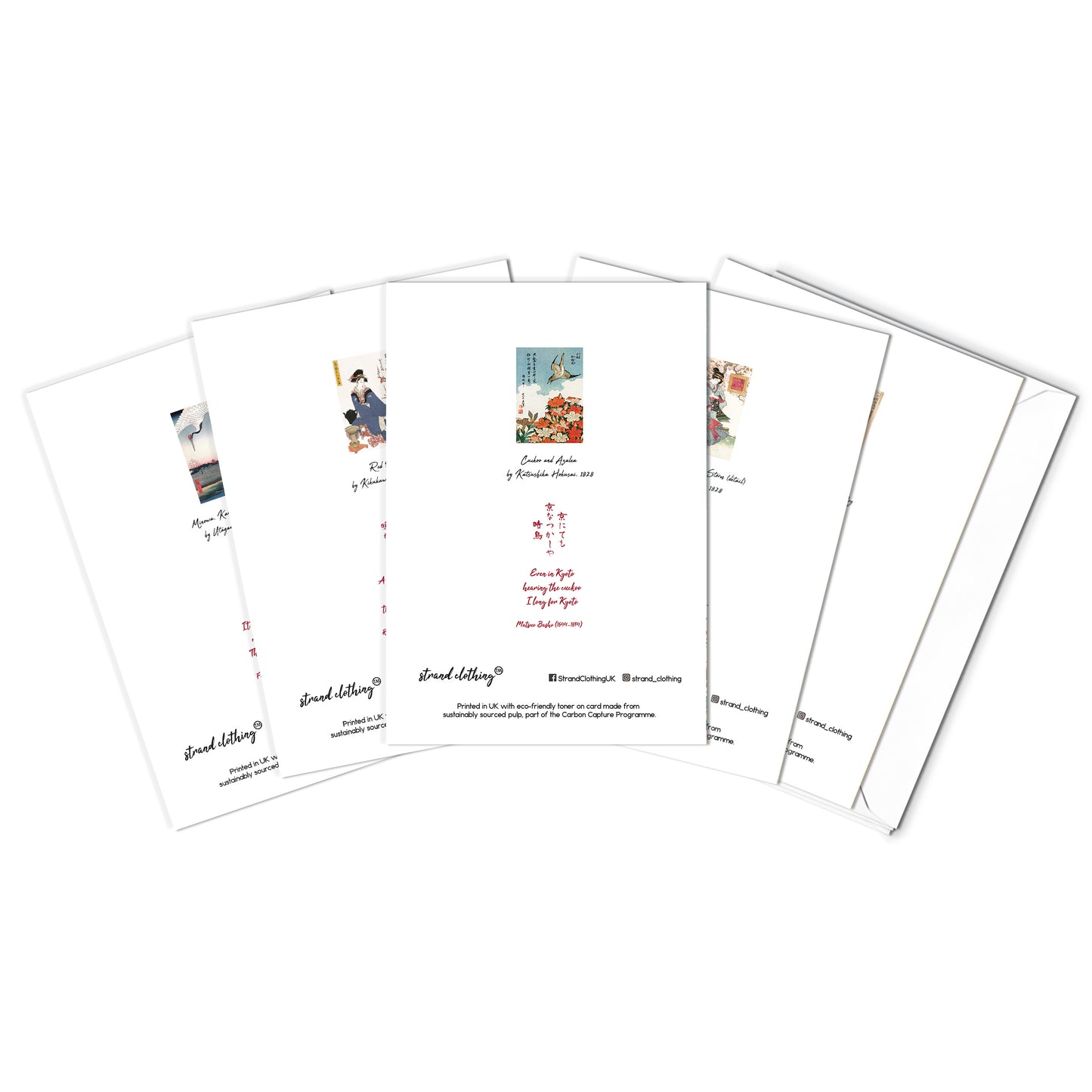 Japanese Ukiyo-e Greeting Cards – Set of 10 | Hokusai, Hiroshige, Haiku Art Cards for All Occasions
