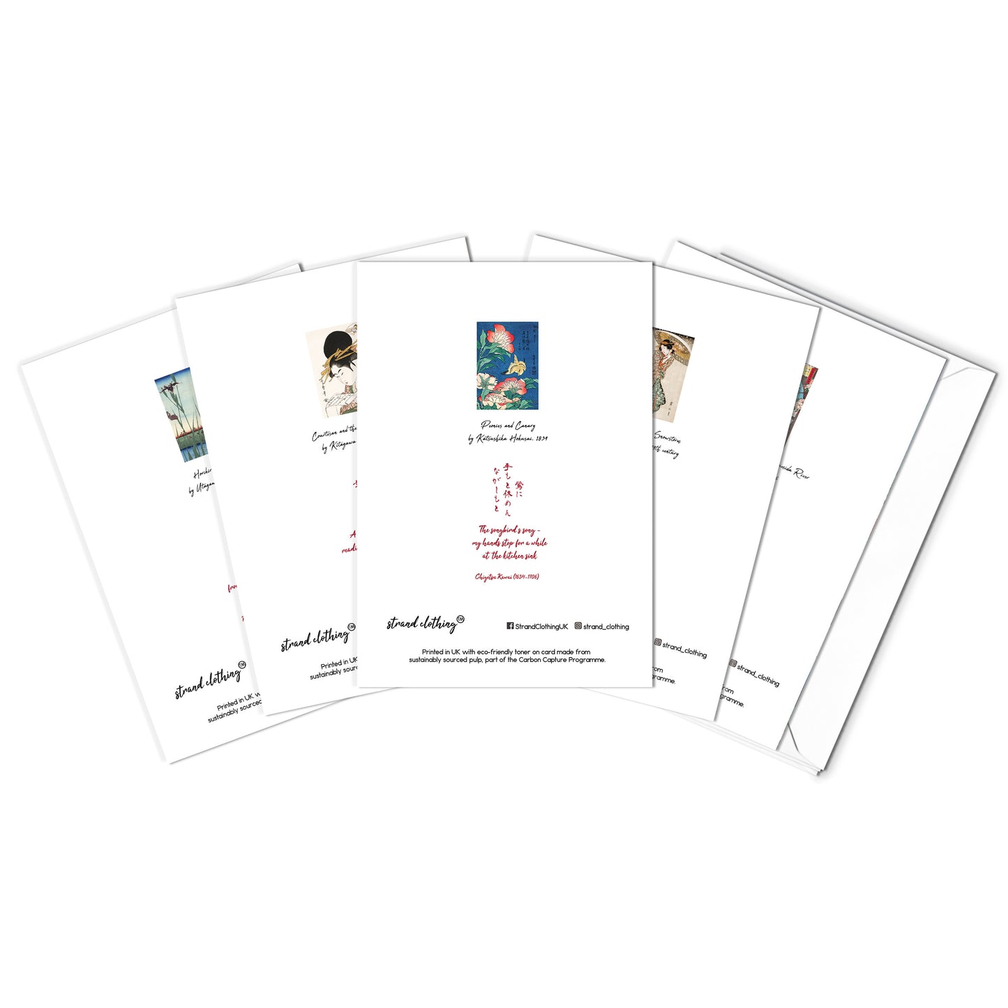 Japanese Ukiyo-e Greeting Cards – Set of 10 | Hokusai, Hiroshige, Haiku Art Cards for All Occasions