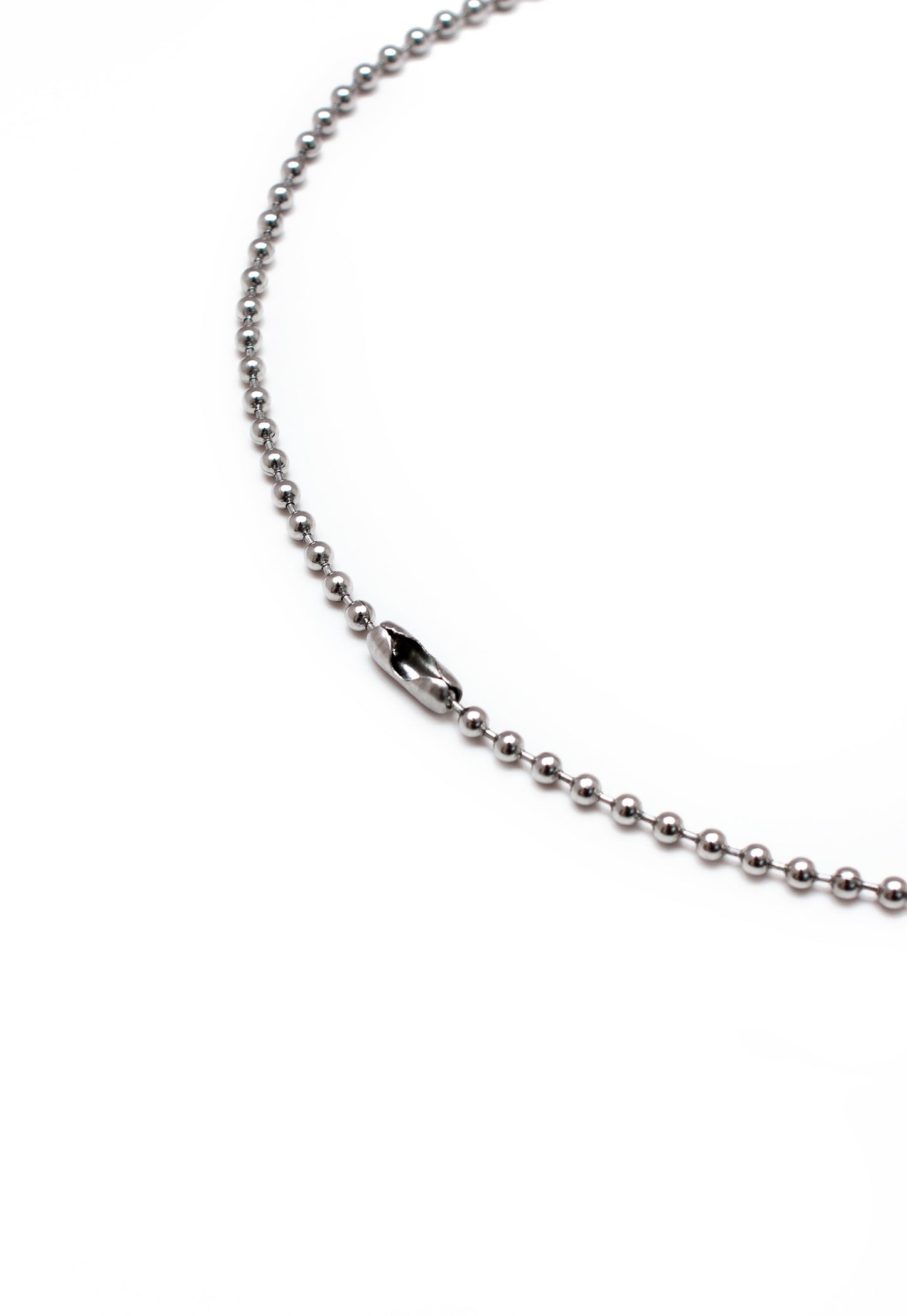Dog Tag Pendant Necklace with Ball Chain in Silver Finish Stainless Steel - Blank Military Style