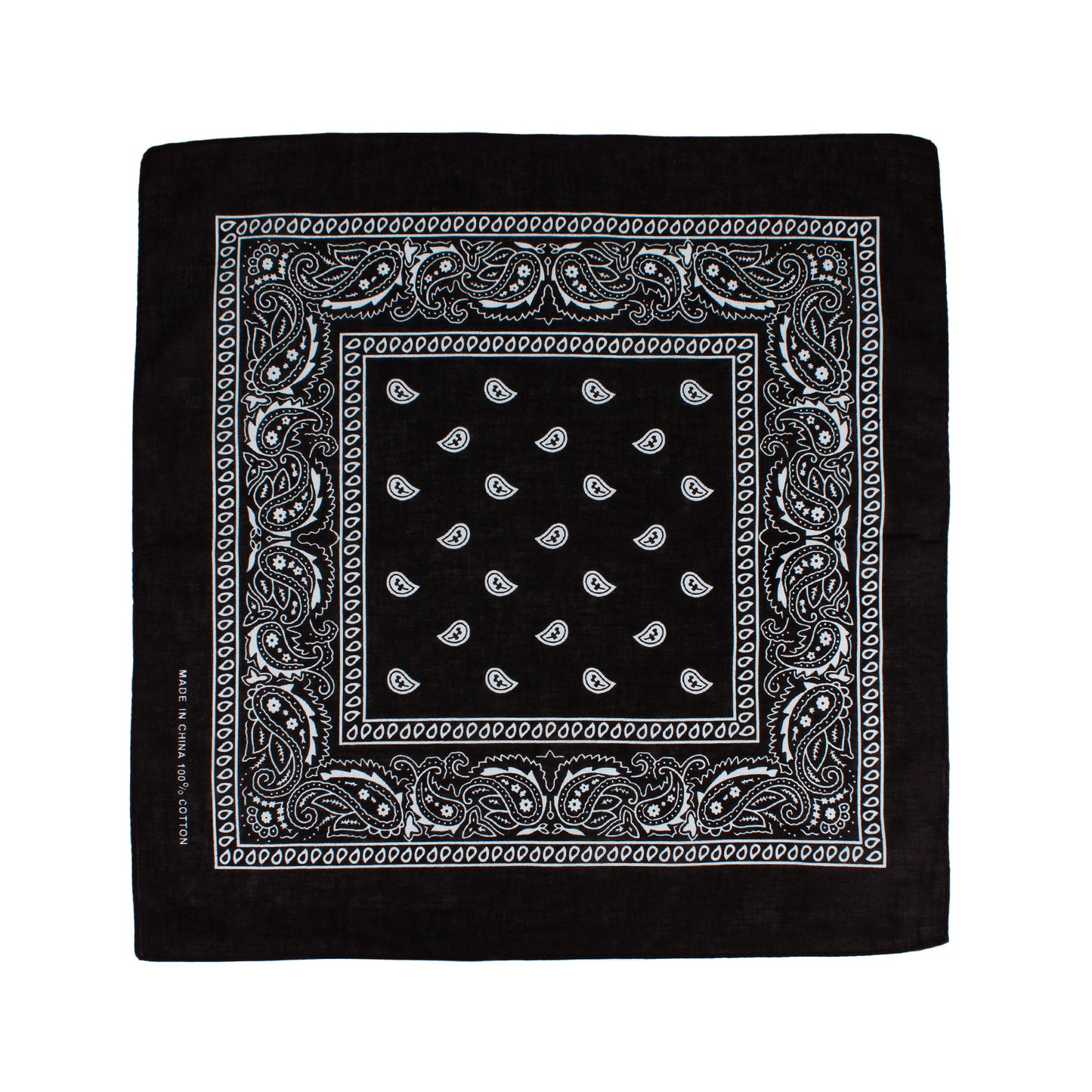 Set of 3 Bandanas – Retro Sea Blue, Black & Burgundy Paisley Print