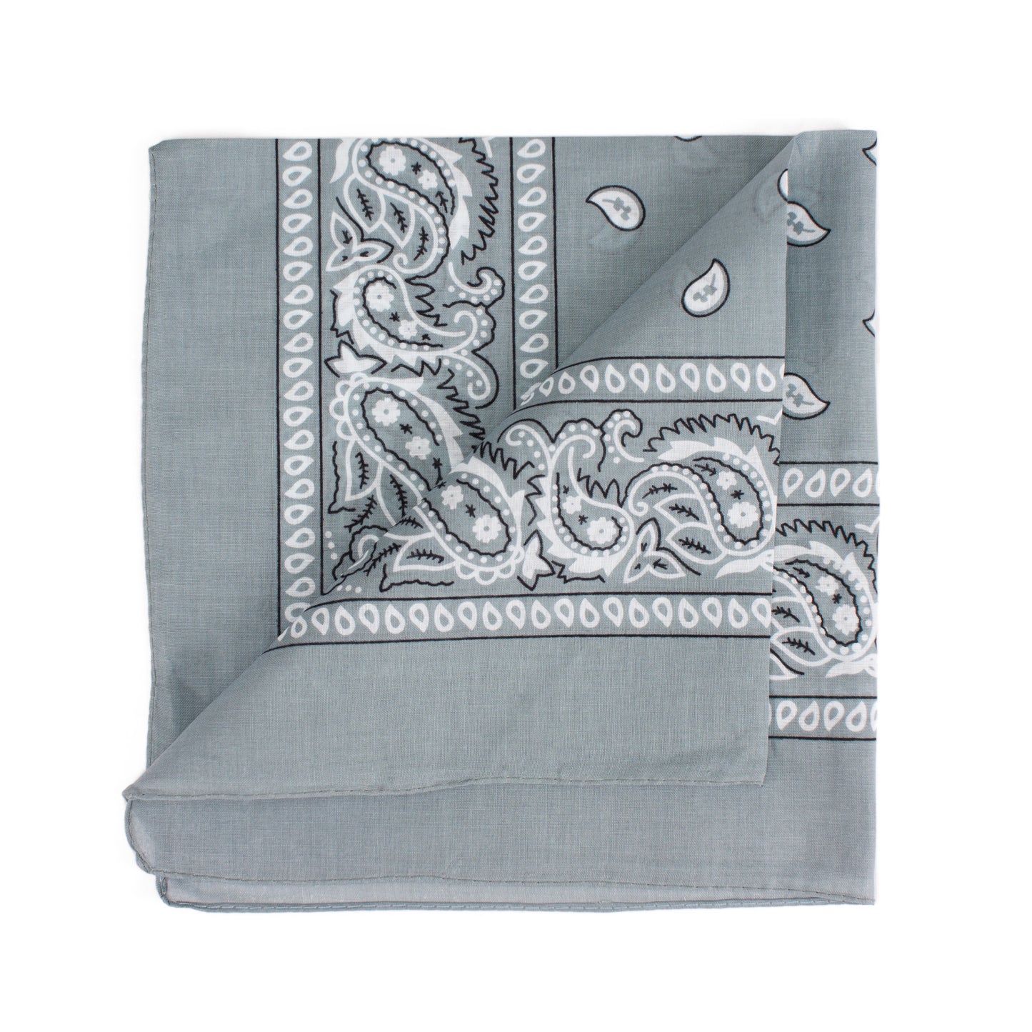 Set of 3 Bandanas – Retro Sea Blue, Black & Burgundy Paisley Print