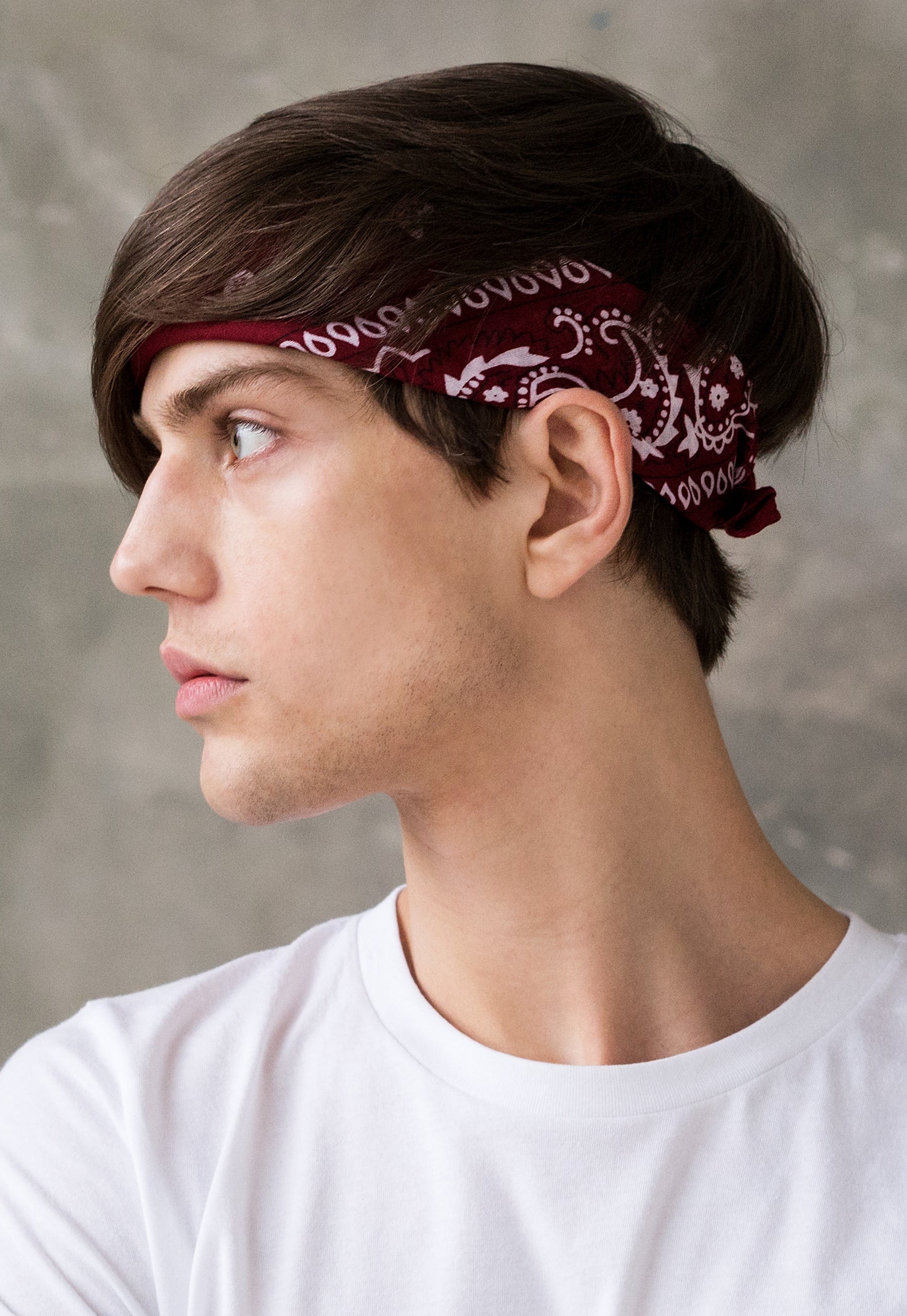 Set of 3 Bandanas – Retro Sea Blue, Black & Burgundy Paisley Print