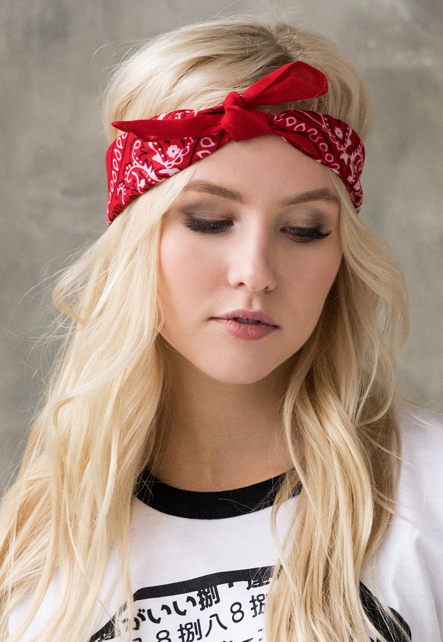 Set of 3 Bandanas – Classic Red, Black & White Paisley Print