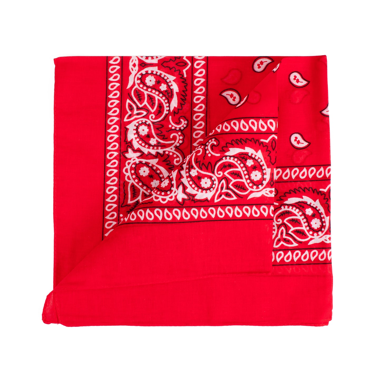 Set of 3 Bandanas – Classic Red, Black & White Paisley Print