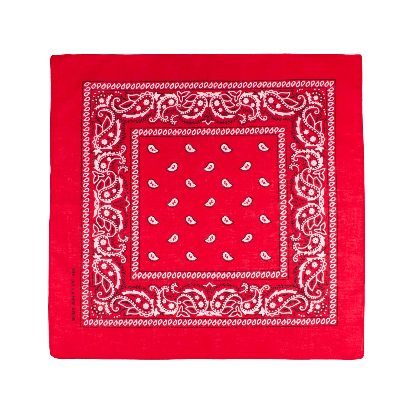 Set of 3 Bandanas – Classic Red, Black & White Paisley Print