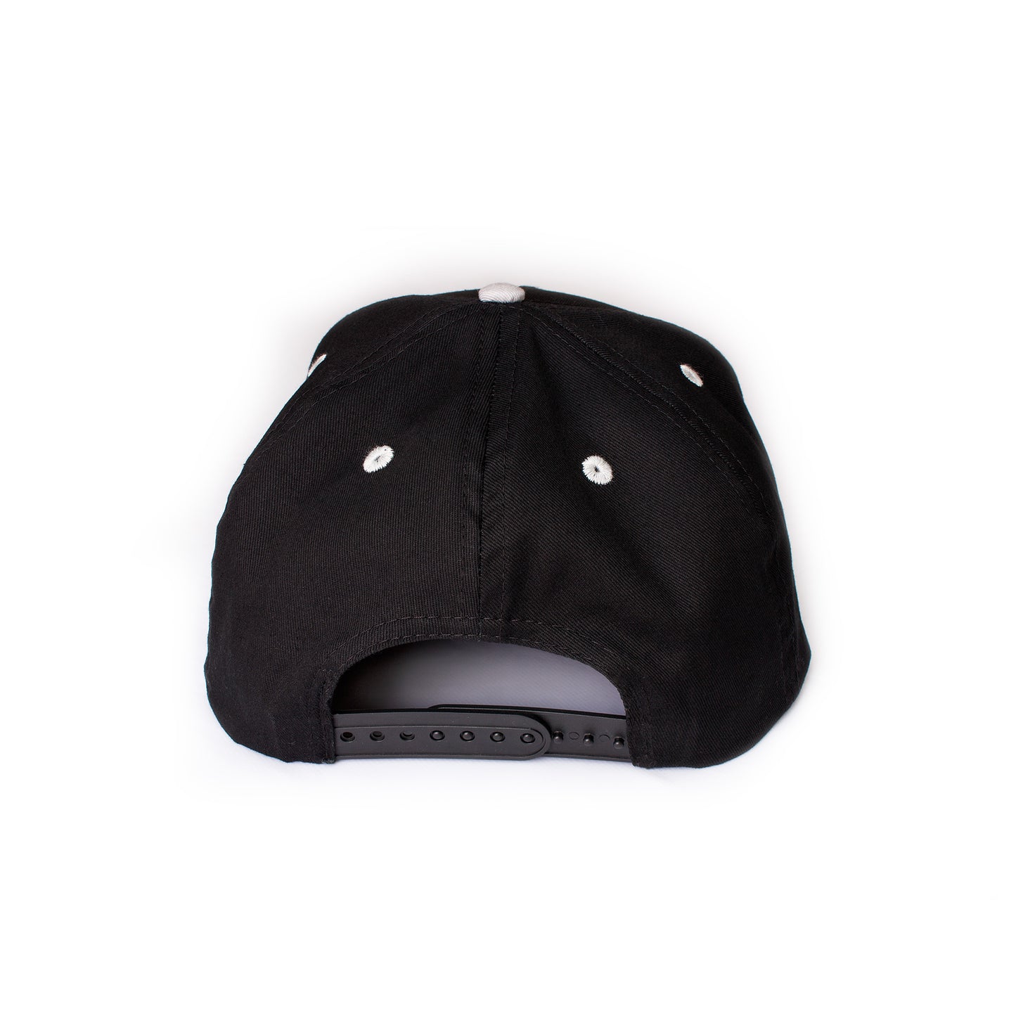 Snapback Baseball Cap with Japanese Applique – Black with Contrast Peak