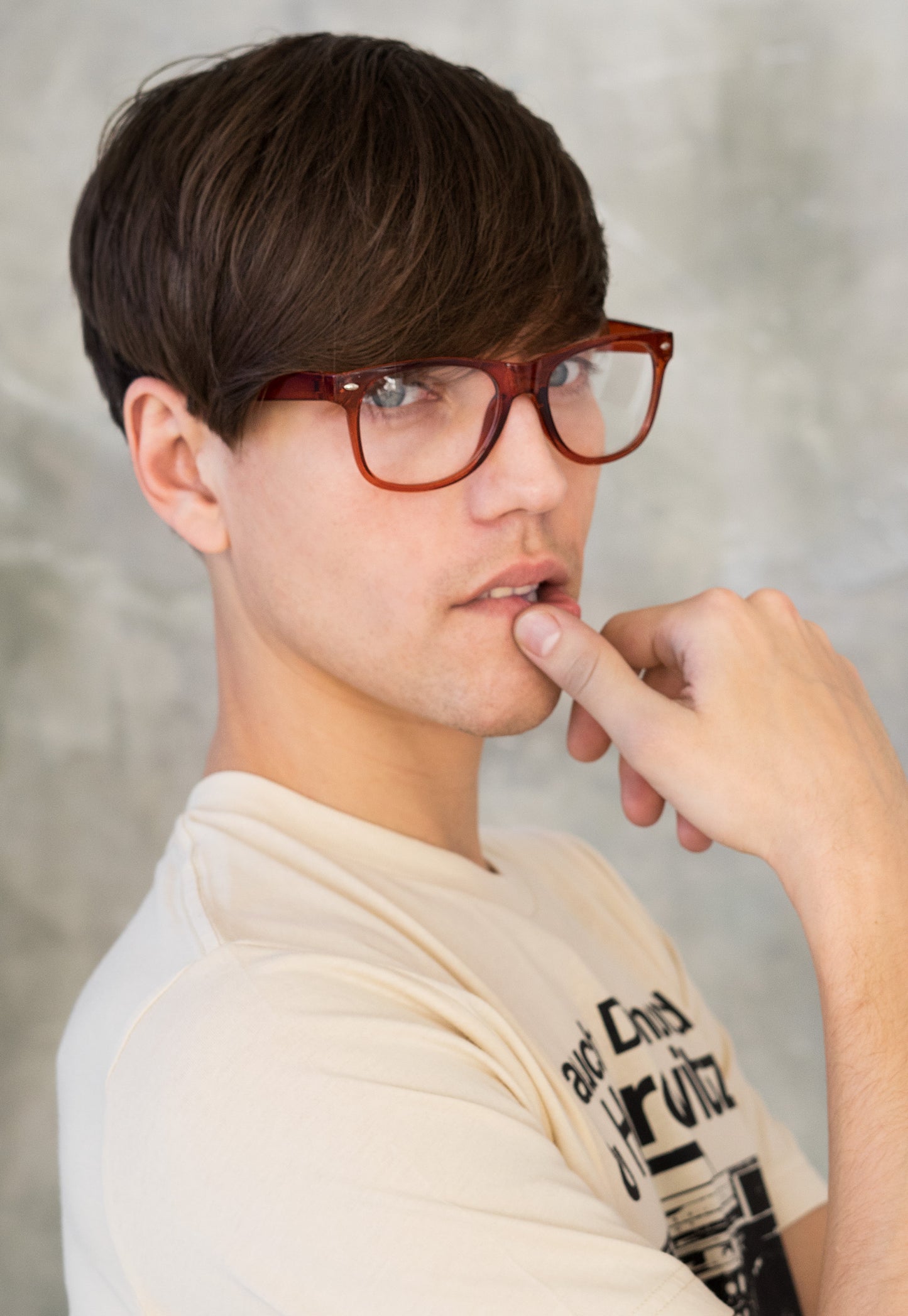 Brown Chunky Geek Glasses with Clear Lenses – Kawaii Cosplay Style
