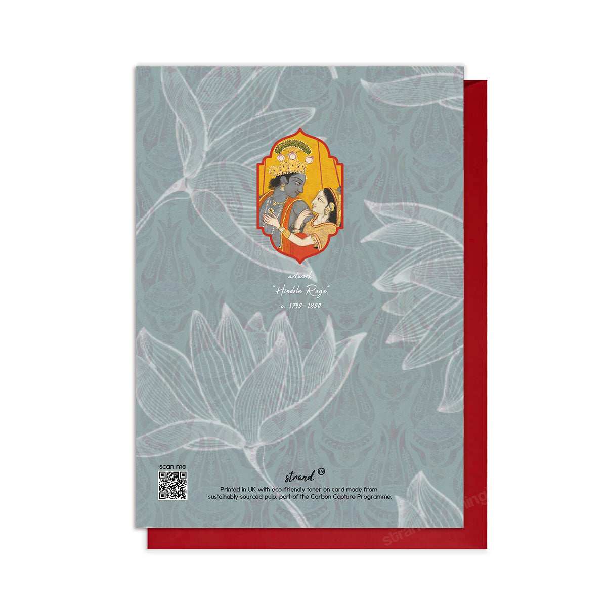 Hindola Raga – Radha & Krishna Indian Miniature Art Greeting Card