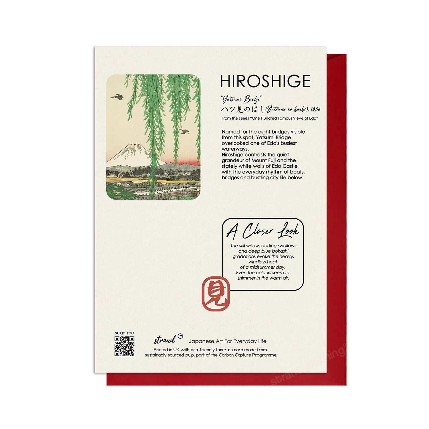Yatsumi Bridge – Hiroshige Japanese Ukiyo-e Greeting Card
