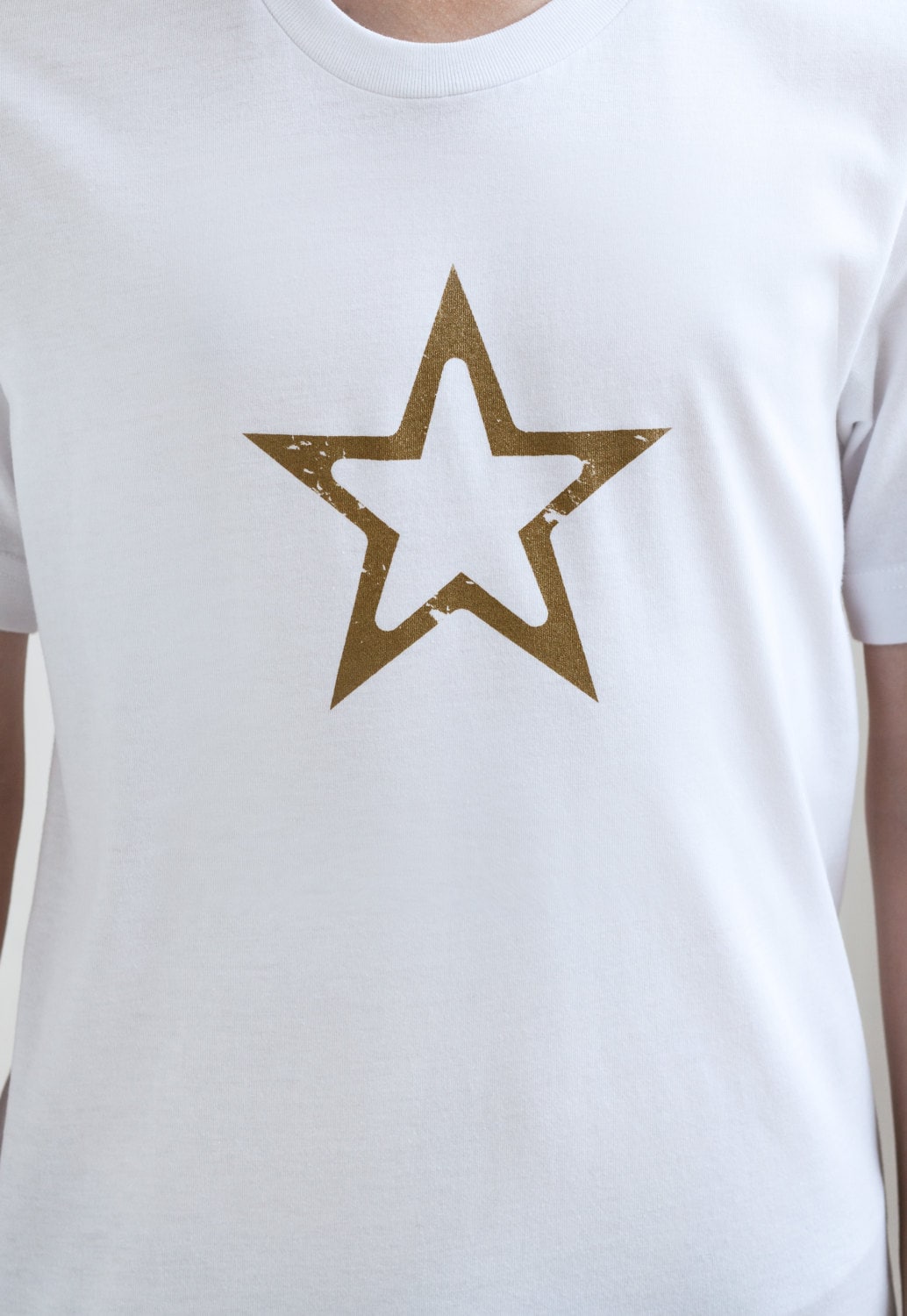 Star T Shirt Geometric Abstract Minimalist Distressed Retro Vintage 80s 90s Y2K Gold Print Hipster Design Mens Womens Printed Tee T-Shirt