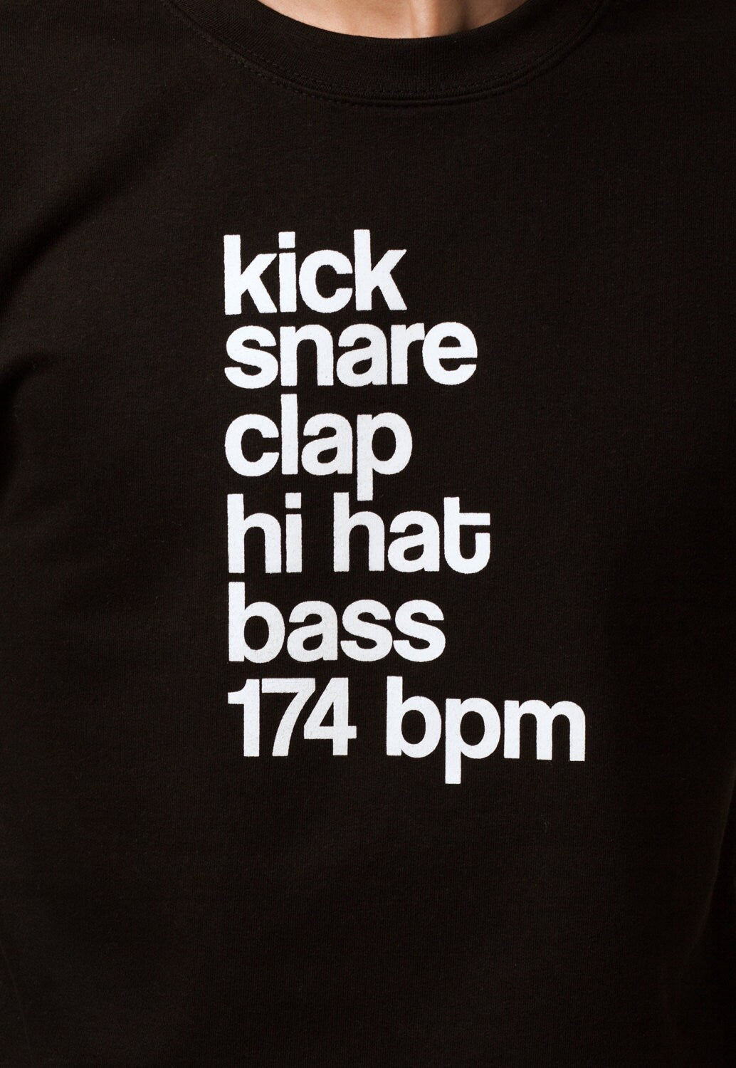 DJ Sweatshirt - Kick Snare 174 BPM - Synthesizer Synth Music Drum and Bass Producer Men's Women's Graphic Printed Jumper Long Sleeve Shirt