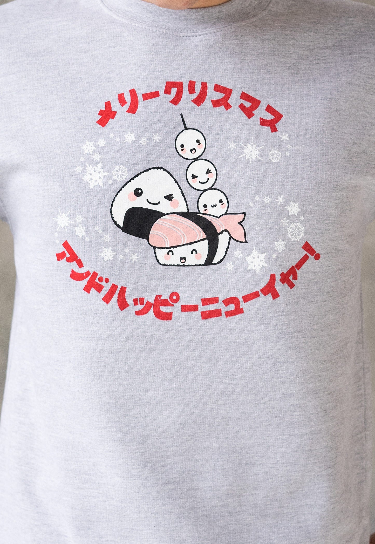 Japanese Sweatshirt Kawaii Sushi Christmas Party Japan Anime Manga Holiday Xmas Printed Mens Womens Jumper Long Sleeve Top Sweater Pullover
