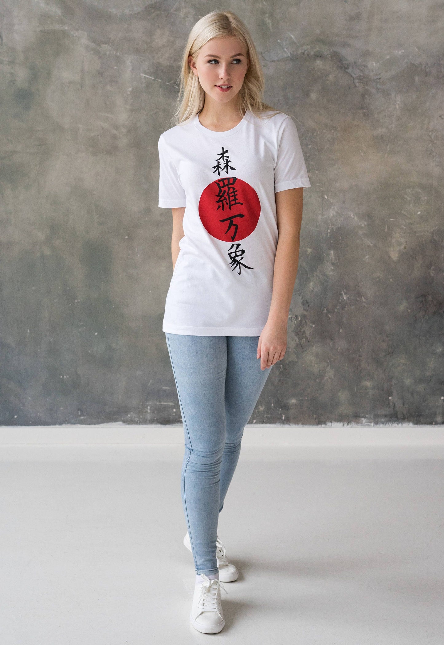 Japanese T Shirt - Universe Shinra Bansho Japan Writing Calligraphy Kanji Yoga Martial Arts Zen Buddhist Anime Manga Womens Mens Printed Tee