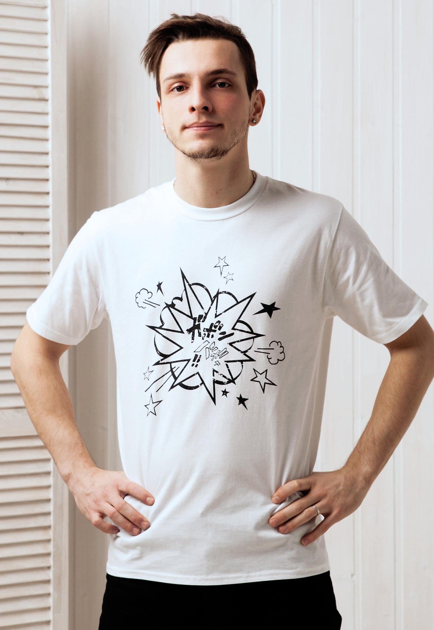 Japanese T Shirt Manga Explosion Japan Kawaii Anime Kanji Comic Book Comics Cosplay Sci Fi Geek Comicon Cute Womens Mens Printed Tee T-Shirt