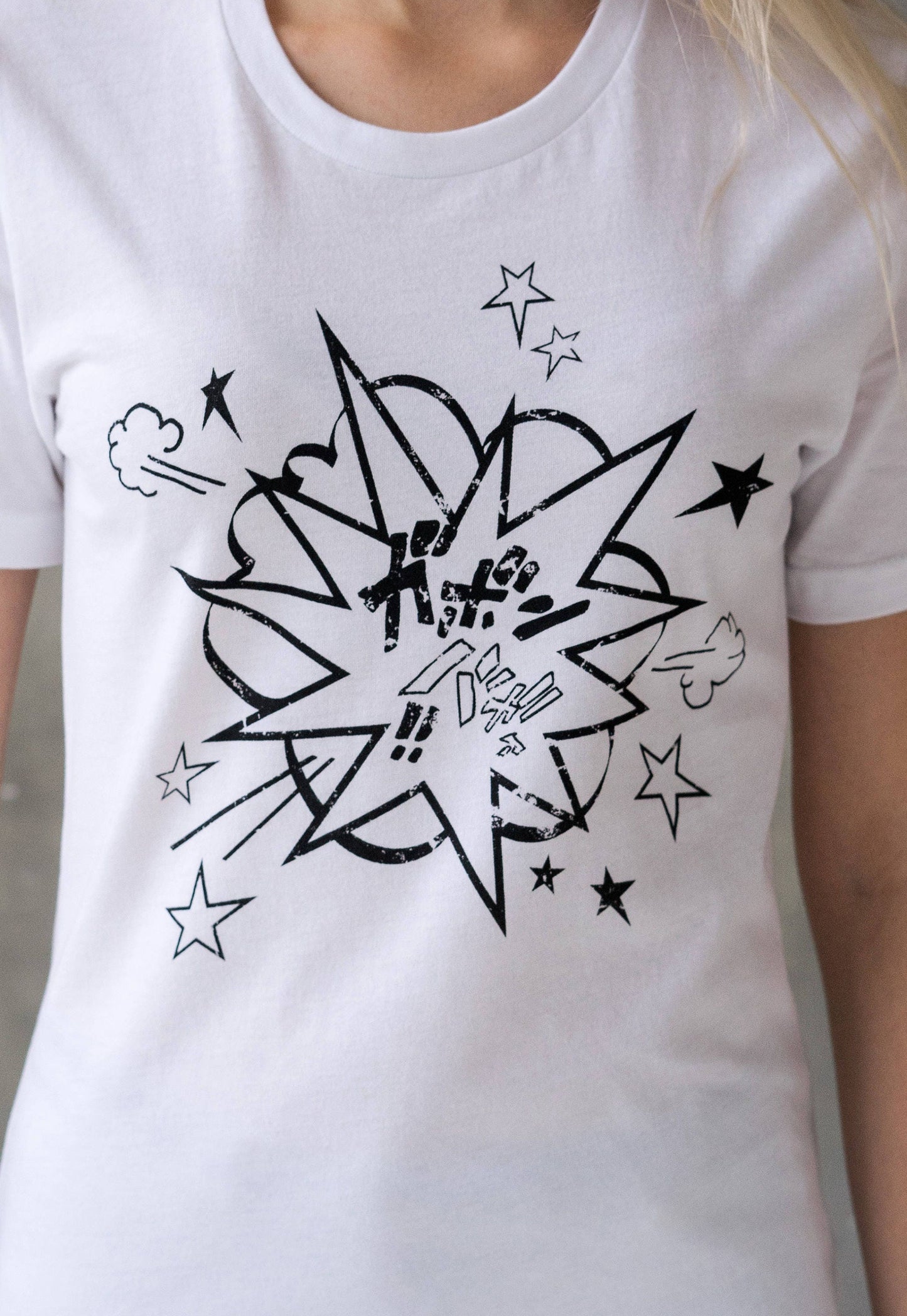 Japanese T Shirt Manga Explosion Japan Kawaii Anime Kanji Comic Book Comics Cosplay Sci Fi Geek Comicon Cute Womens Mens Printed Tee T-Shirt