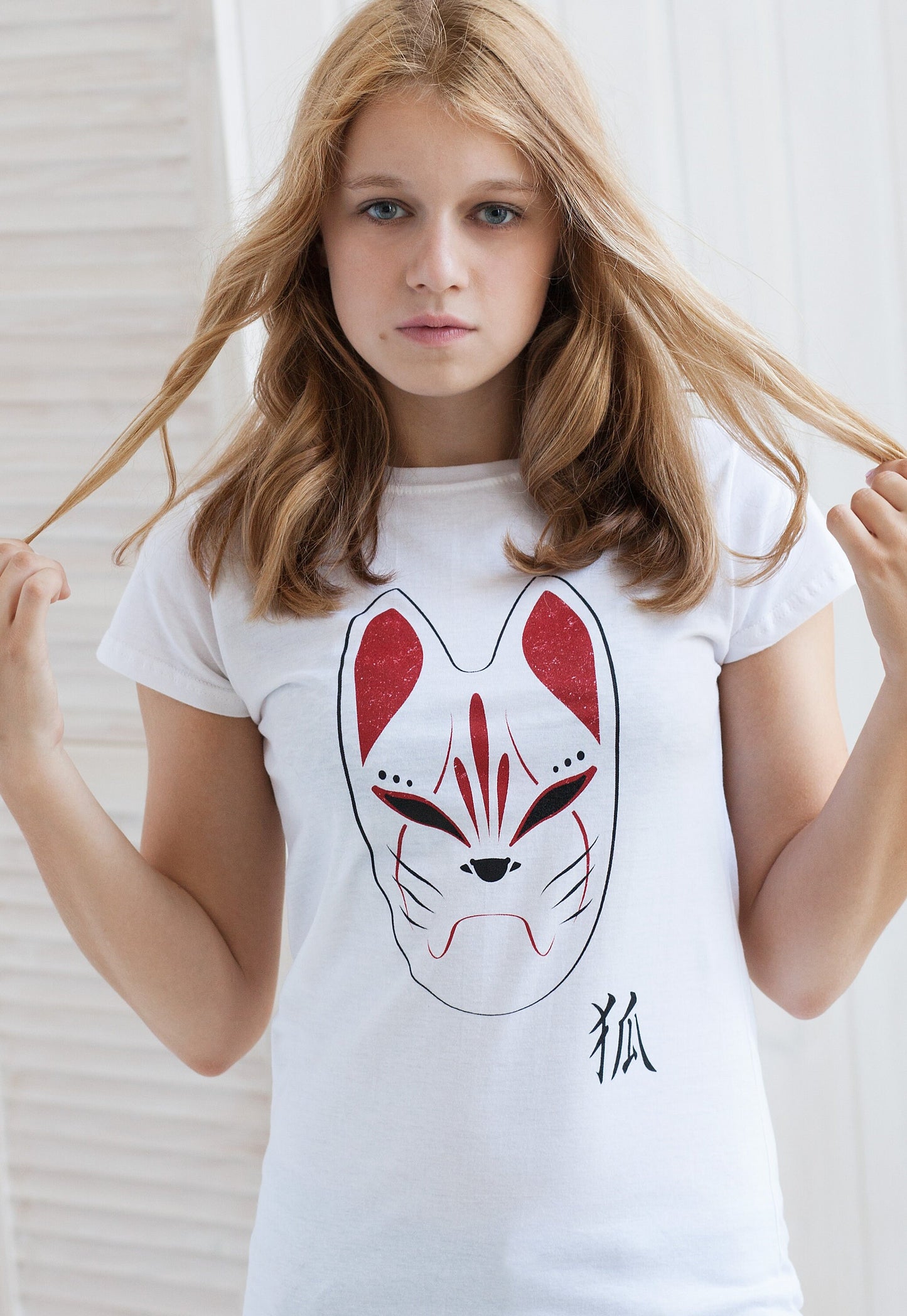 Japanese Fox Mask T Shirt Kitsune Tokyo Harajuku Japan Aesthetic Inari Japan Anime Manga Kawaii Cosplay Women's Girls Printed Tee T-Shirt