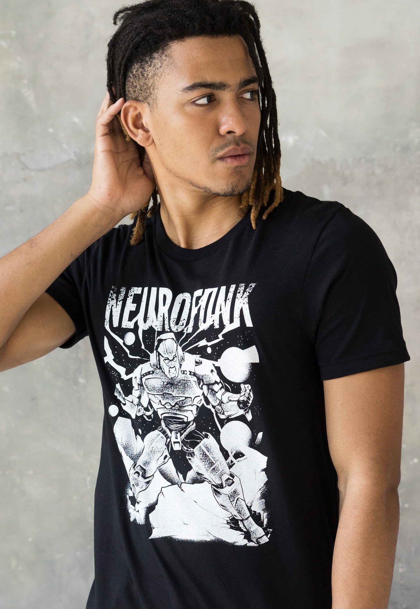Neurofunk Destruction T Shirt - Drum and Bass Robot DJ Synthesizer & n Synth Music Producer Junglist Dubstep Mens Womens Graphic Printed Tee
