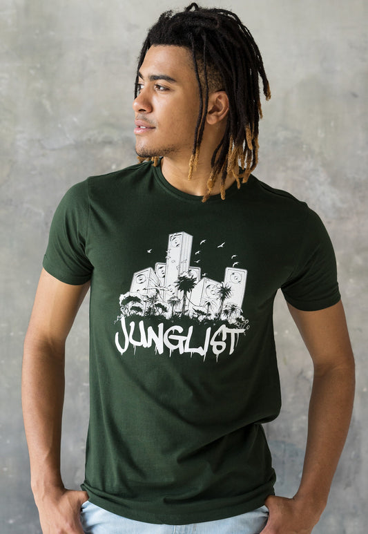Junglist Sound System T Shirt - Jungle Massive Drum and Bass DJ & Synth Synthesizer Music Producer Festival Mens Womens Graphic Printed Tee