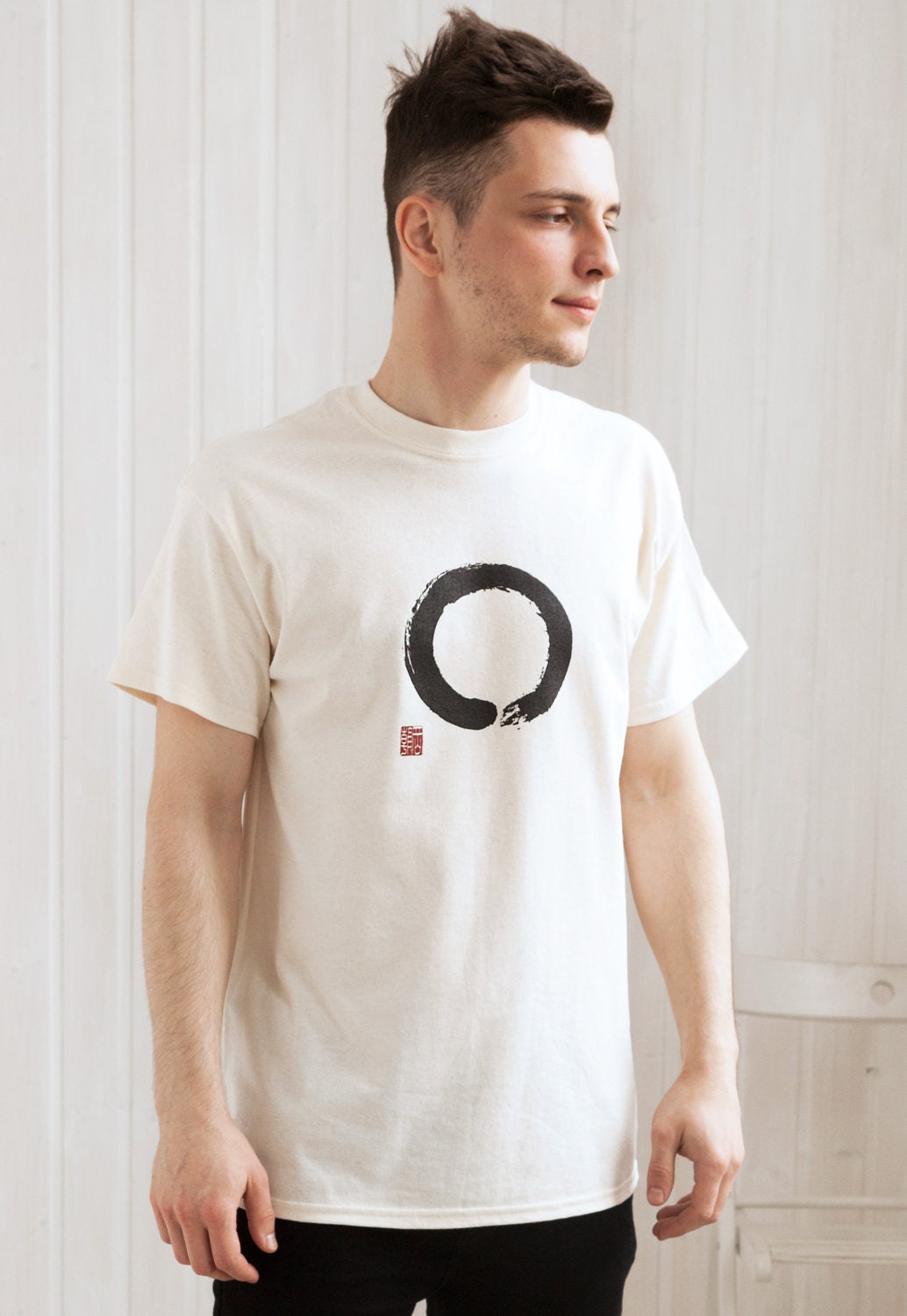 Japanese T Shirt Enso Circle Japan Calligraphy Buddhism Buddhist Yoga Zen Martial Arts Inspirational Aesthetic Causal Screen Printed Tee