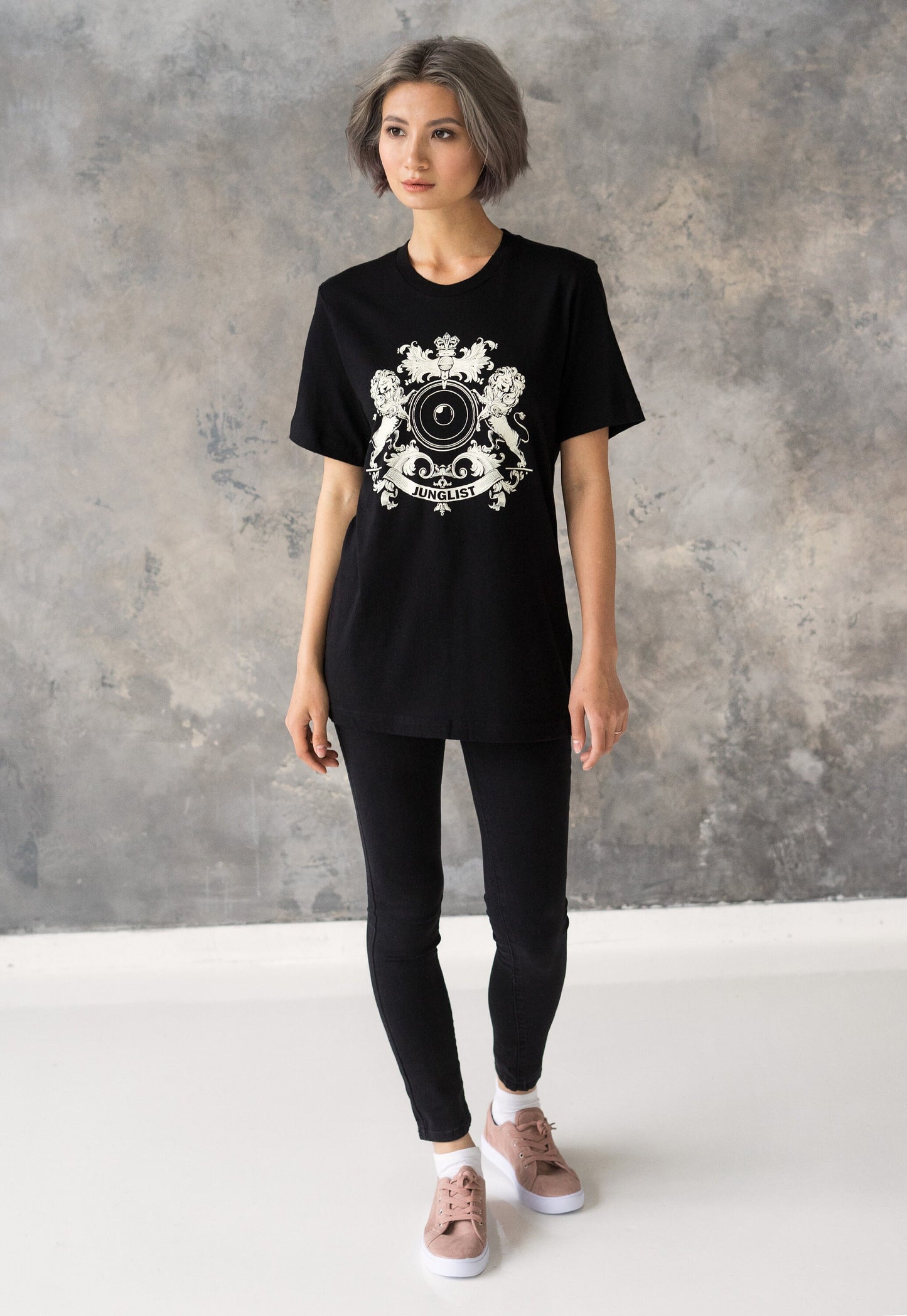 Junglist Coat Of Arms T Shirt - Jungle Massive Crest Lion Heraldry Drum and Bass DJ & Bass Synth Music Producer Festival Printed Tee Top