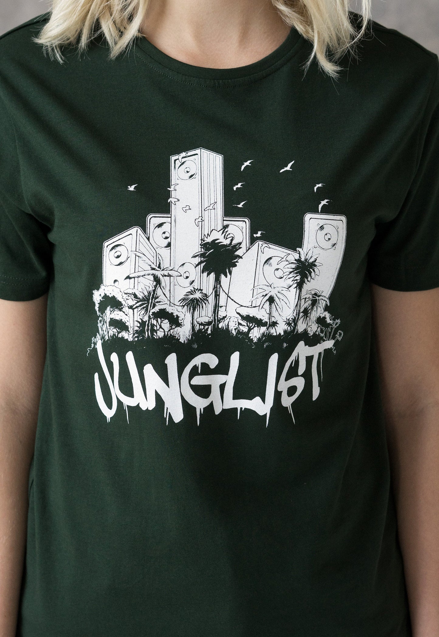 Junglist Sound System T Shirt Jungle Massive Drum and Bass DJ Synth Synthesizer Music Neurofunk Dubstep Womens Mens Graphic Printed Tee