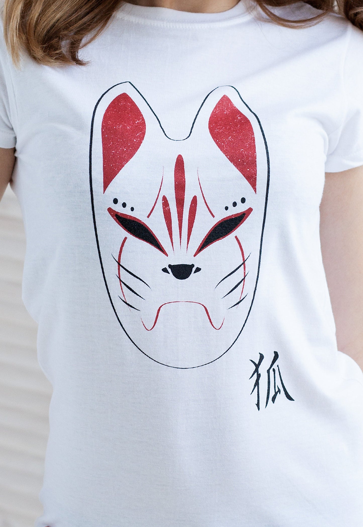 Japanese Fox Mask T Shirt Kitsune Tokyo Harajuku Japan Aesthetic Inari Japan Anime Manga Kawaii Cosplay Women's Girls Printed Tee T-Shirt