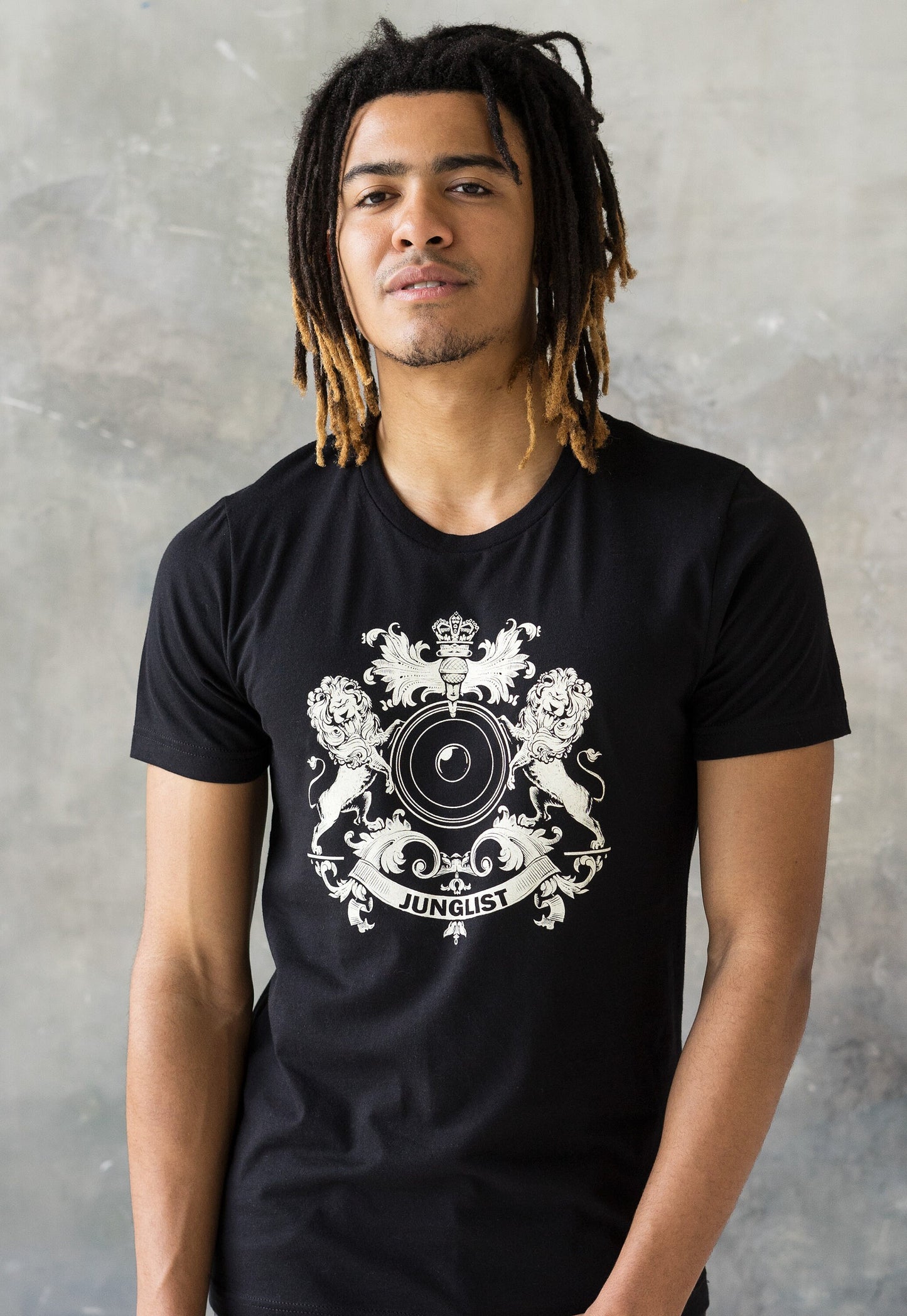 Junglist Coat Of Arms T Shirt - Jungle Massive Crest Lion Heraldry Drum and Bass DJ & Bass Synth Music Producer Festival Printed Tee Top