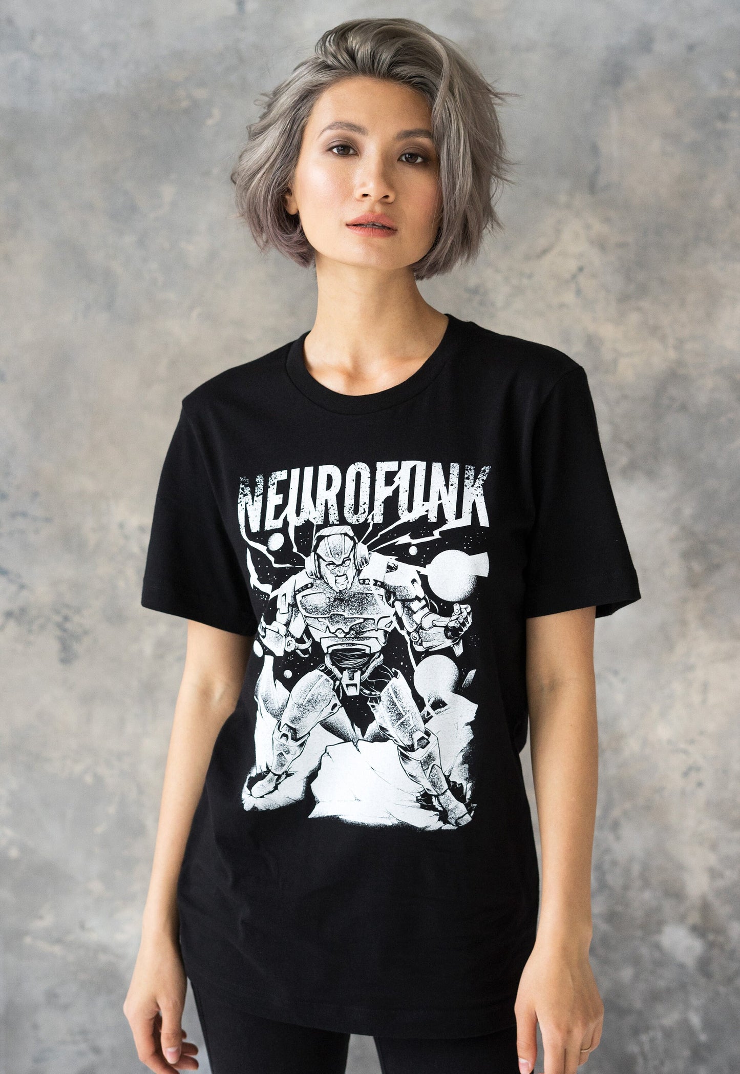 Neurofunk Destruction T Shirt - Drum and Bass Robot DJ Synthesizer & n Synth Music Producer Junglist Dubstep Mens Womens Graphic Printed Tee