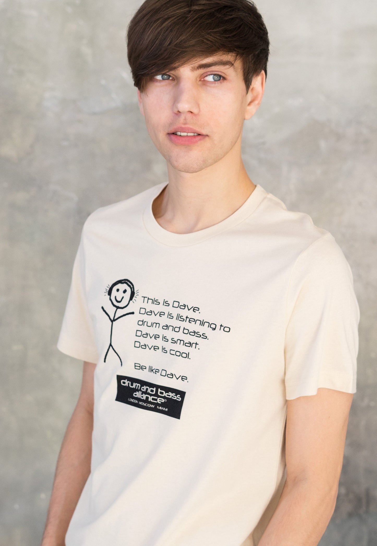 Drum and Bass T Shirt - Be Like Dave Drum & n Bass Alliance UK Garage Music Producer Slogan Junglist Neurofunk Mens Graphic Printed Tee Top