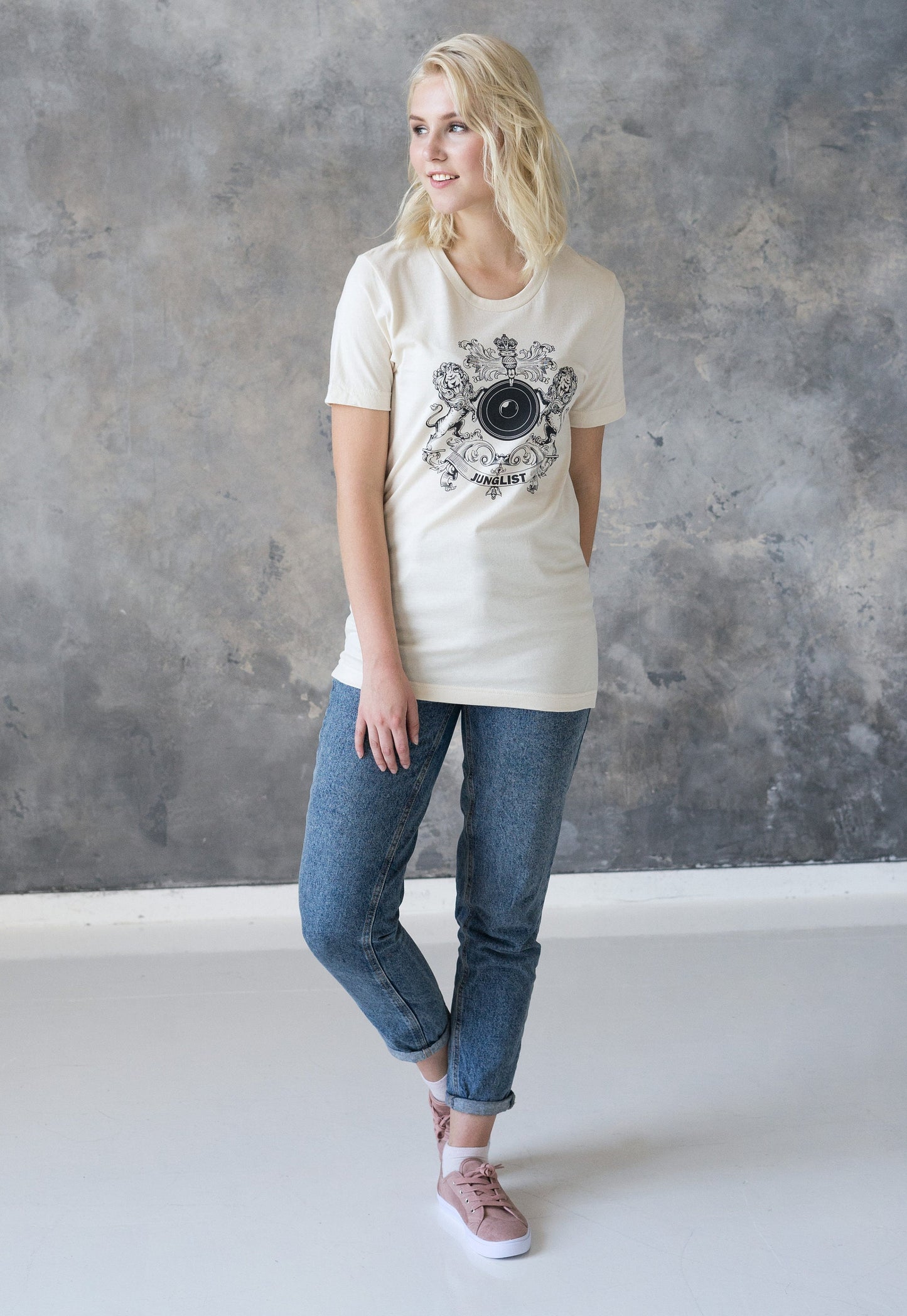 Junglist Coat Of Arms T Shirt - Jungle Massive Crest Lion Heraldry Drum and Bass DJ & Bass Synth Music Producer Festival Graphic Printed Tee