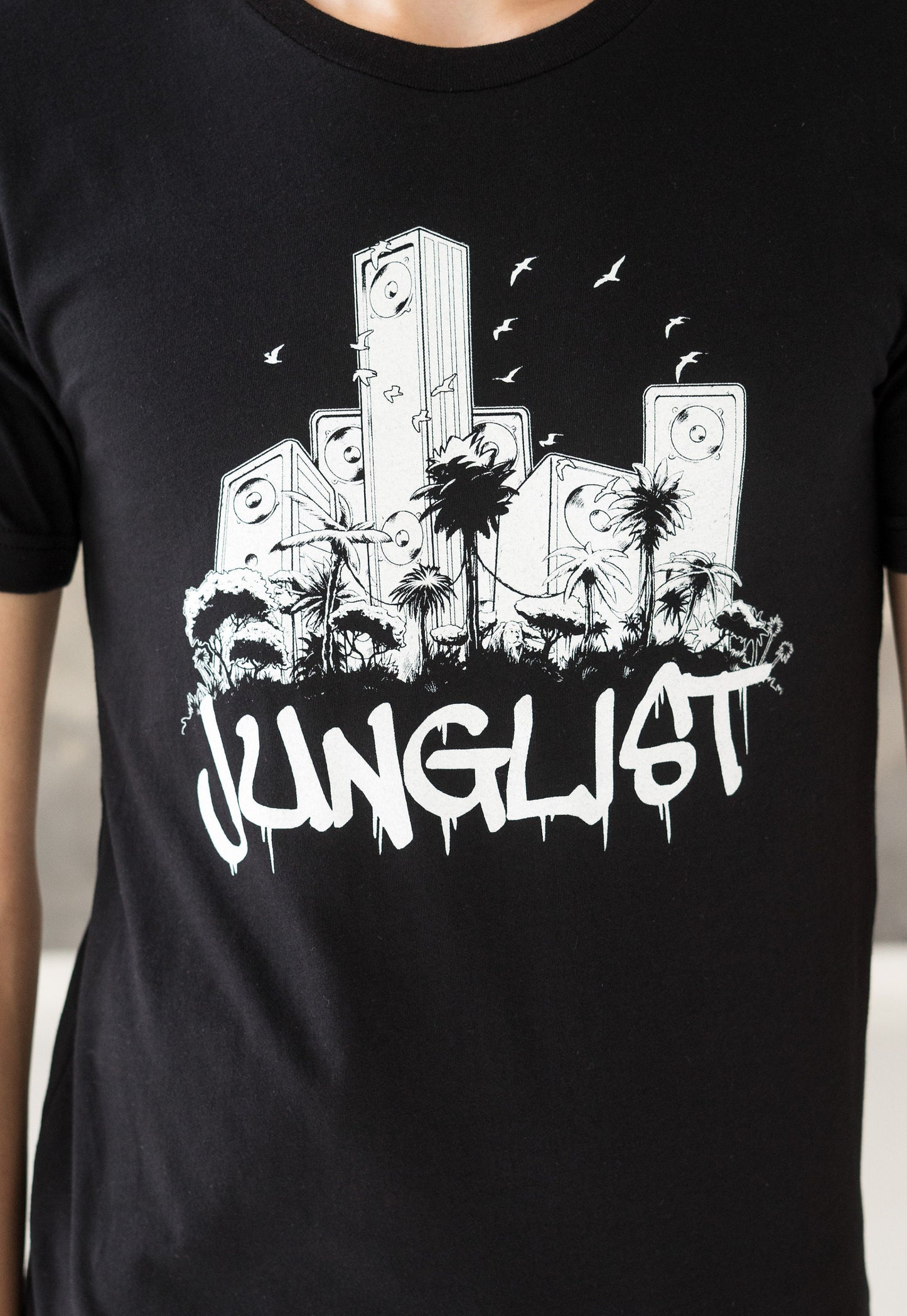 Junglist Sound System T Shirt Jungle Massive Drum and Bass DJ Synth Synthesizer Neurofunk Producer Dubstep Graphic Printed Tee Top