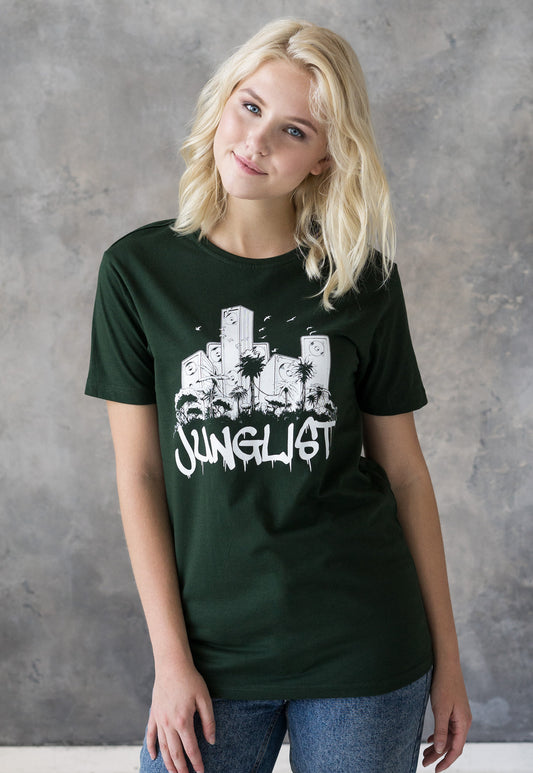 Junglist Sound System T Shirt Jungle Massive Drum and Bass DJ Synth Synthesizer Music Neurofunk Dubstep Womens Mens Graphic Printed Tee