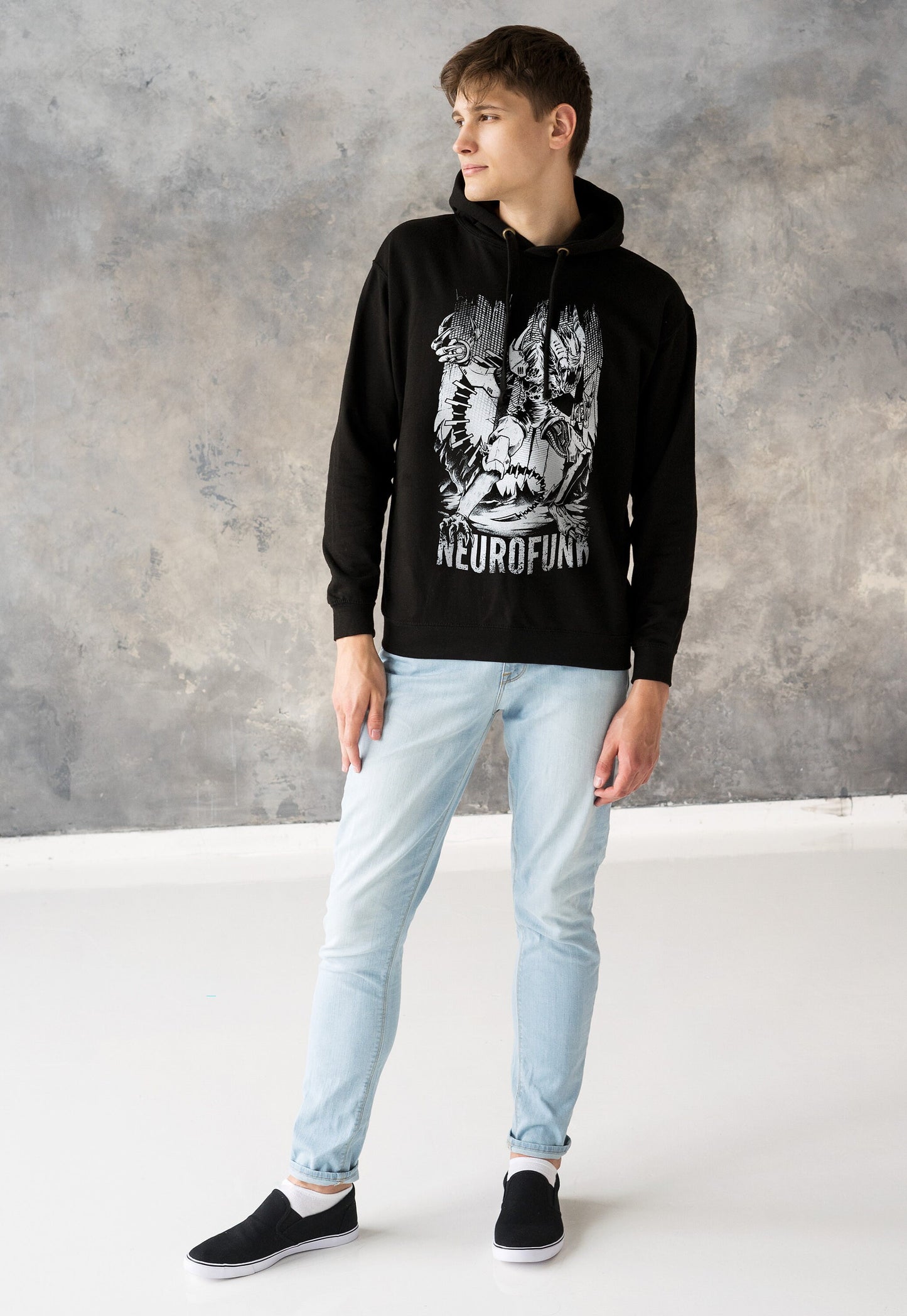 Neurofunk Invasion Hoodie Drum and Bass Alien DJ Synthesizer & Synth DnB Music Producer Junglist Dubstep Sweatshirt Printed Mens Hooded Top