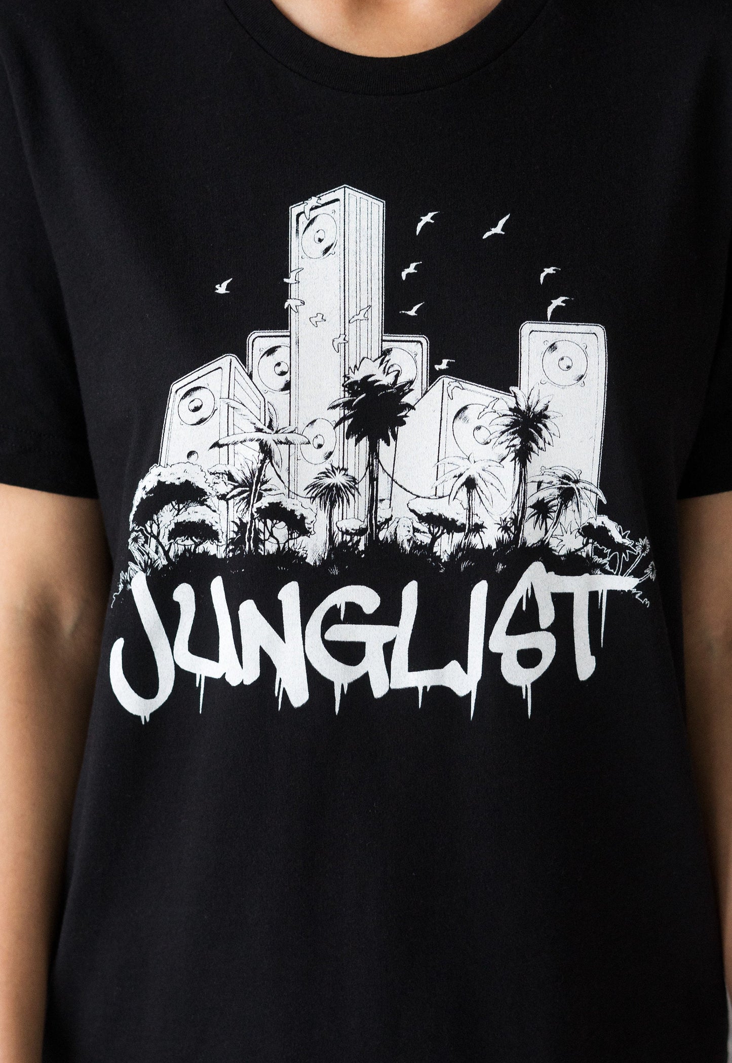 Junglist Sound System T Shirt Jungle Massive Drum and Bass Synth Synthesize Music Neurofunk Producer Female DJ Graphic Printed Tee T-Shirt