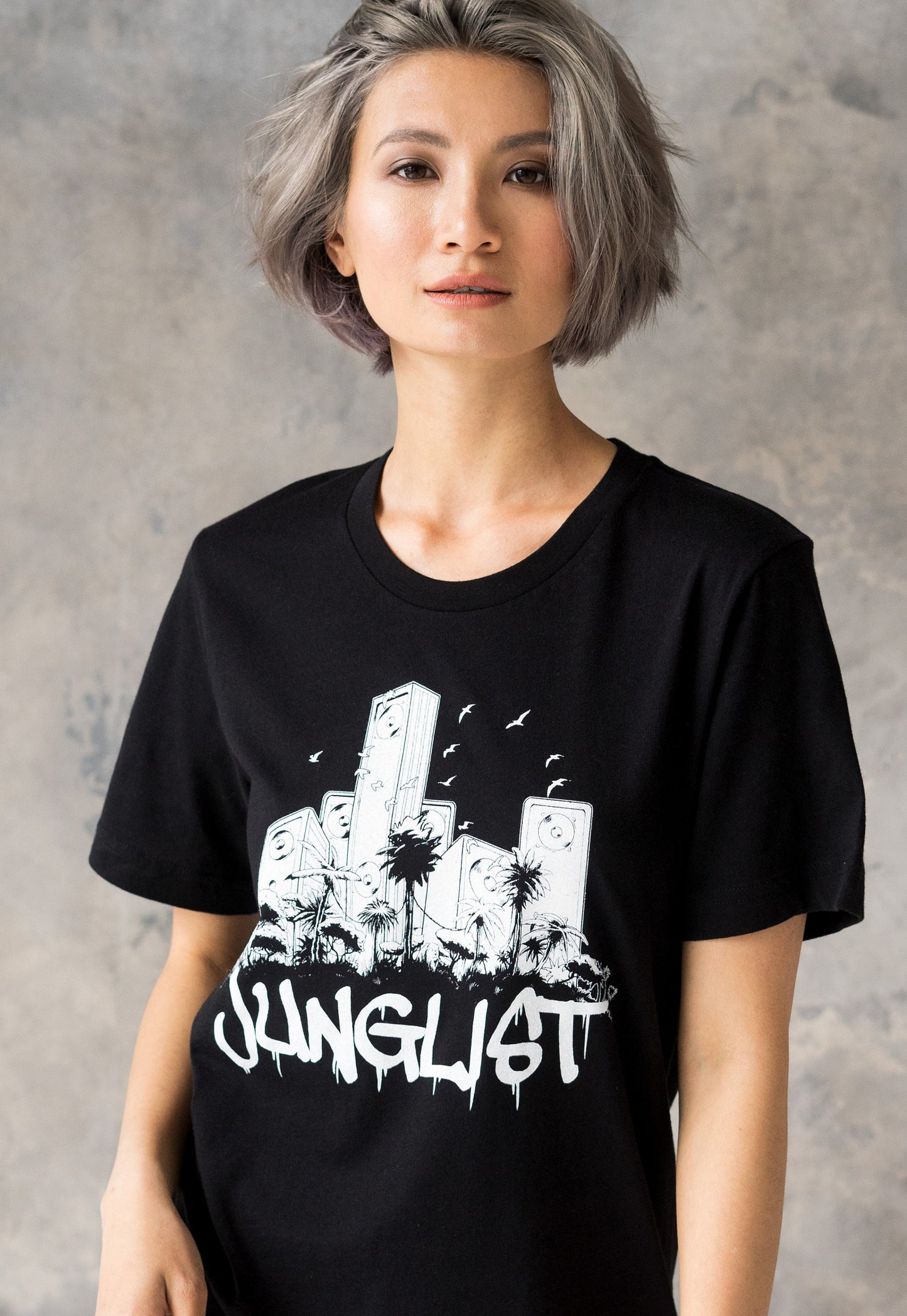 Junglist Sound System T Shirt Jungle Massive Drum and Bass Synth Synthesize Music Neurofunk Producer Female DJ Graphic Printed Tee T-Shirt