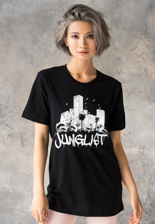 Junglist Sound System T Shirt Jungle Massive Drum and Bass Synth Synthesize Music Neurofunk Producer Female DJ Graphic Printed Tee T-Shirt