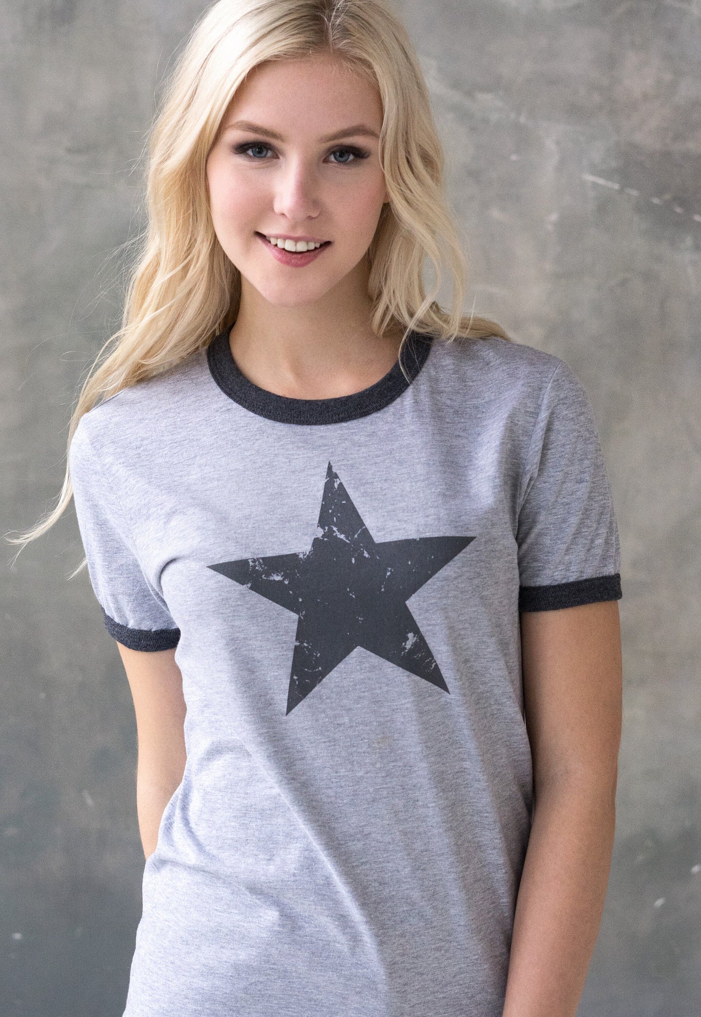Star Ringer T Shirt Minimalist Abstract Geometric Streetwear Skater Retro Graphic Design 90s Yoga Gym Women's Men's Screen Printed Tee Top