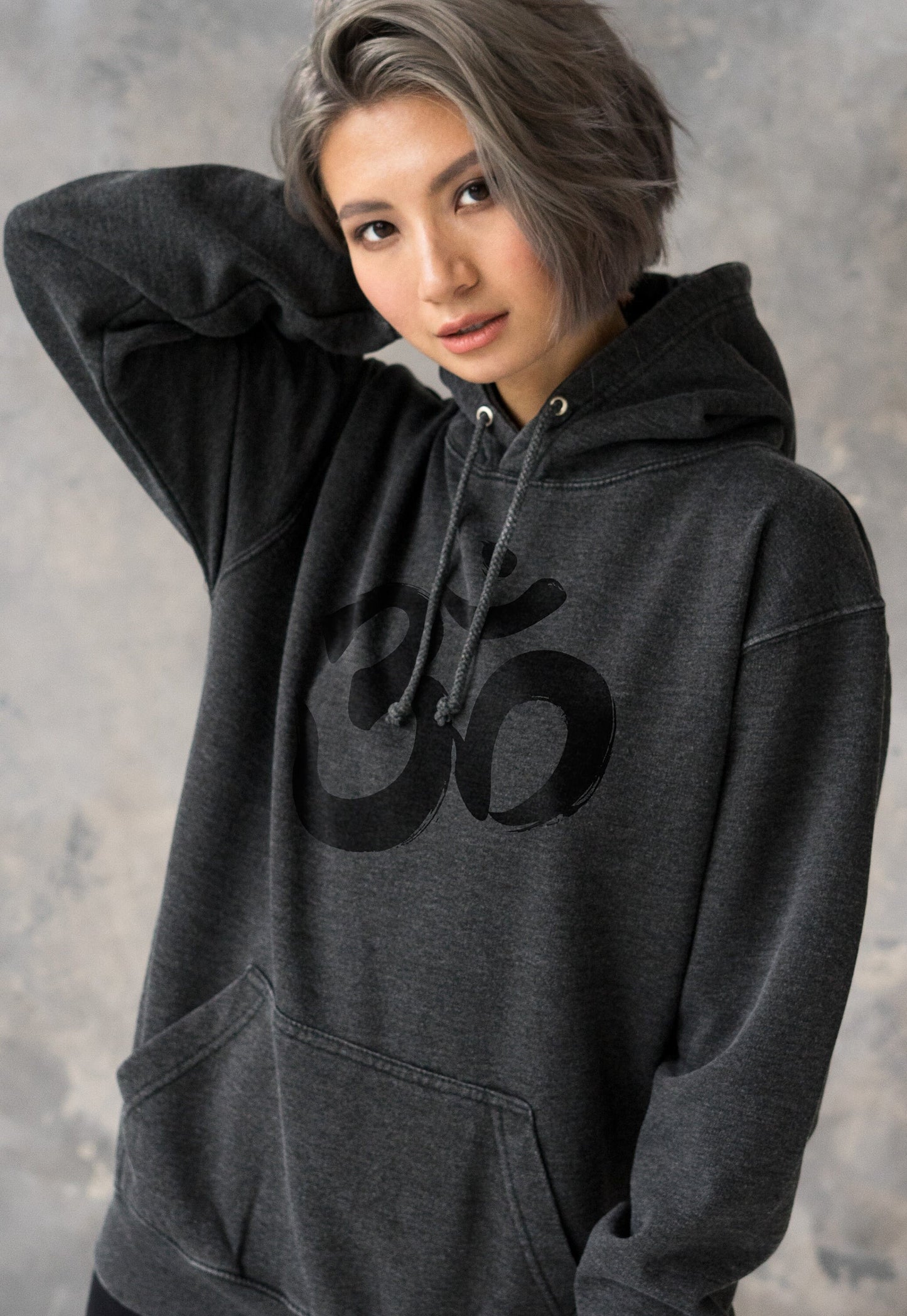 Om Ohm Aum Hoodie Yoga Buddha Meditation Hindu Sanskrit Mindfulness Mandala Womens Girls Men Printed Sweatshirt Washed Brushed Hooded Top