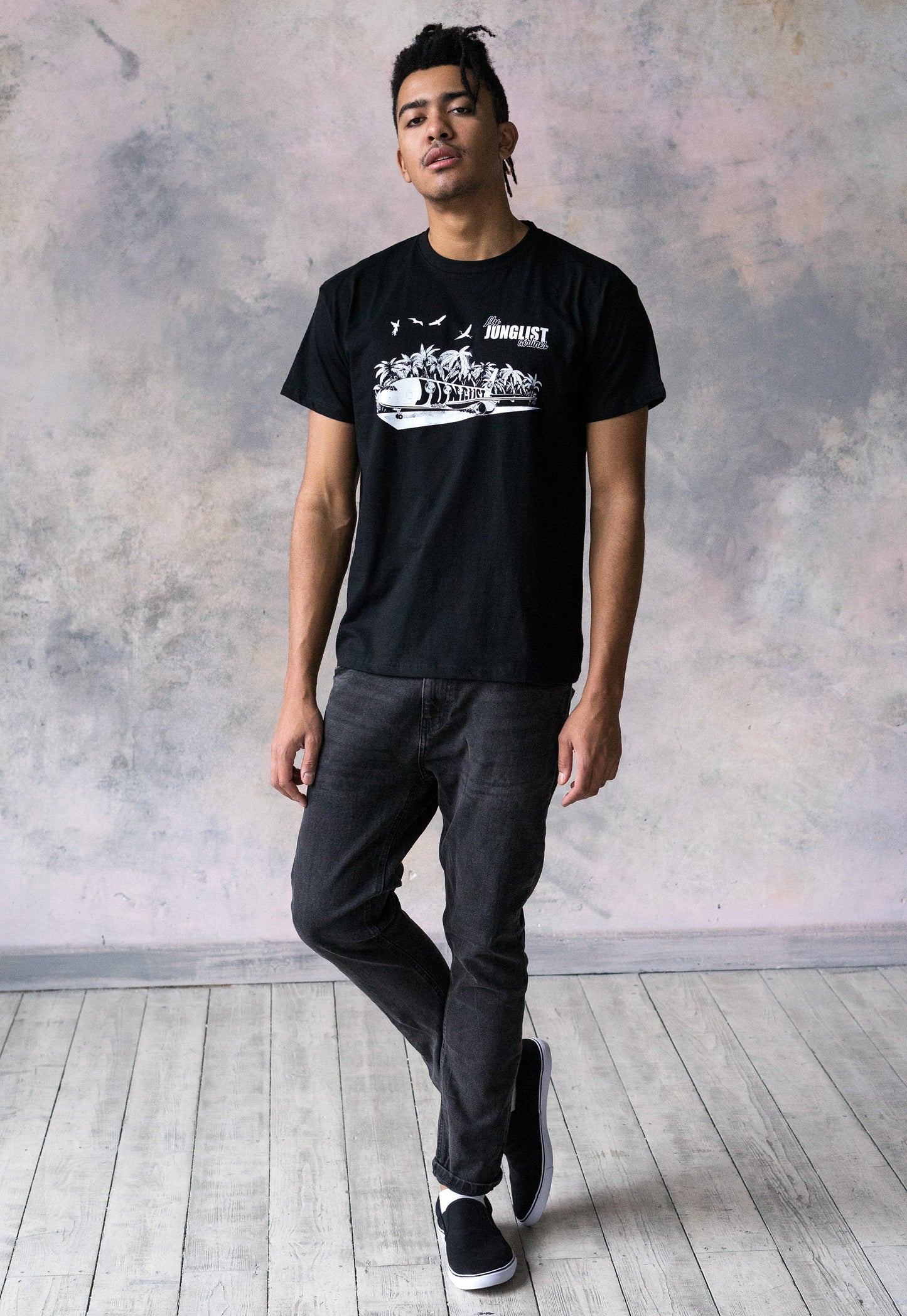 Junglist Airlines T Shirt Drum and Bass Jungle Massive DJ & Synth Music Amen Slogan Synth Music Producer Festival Mens Women Printed Tee Top