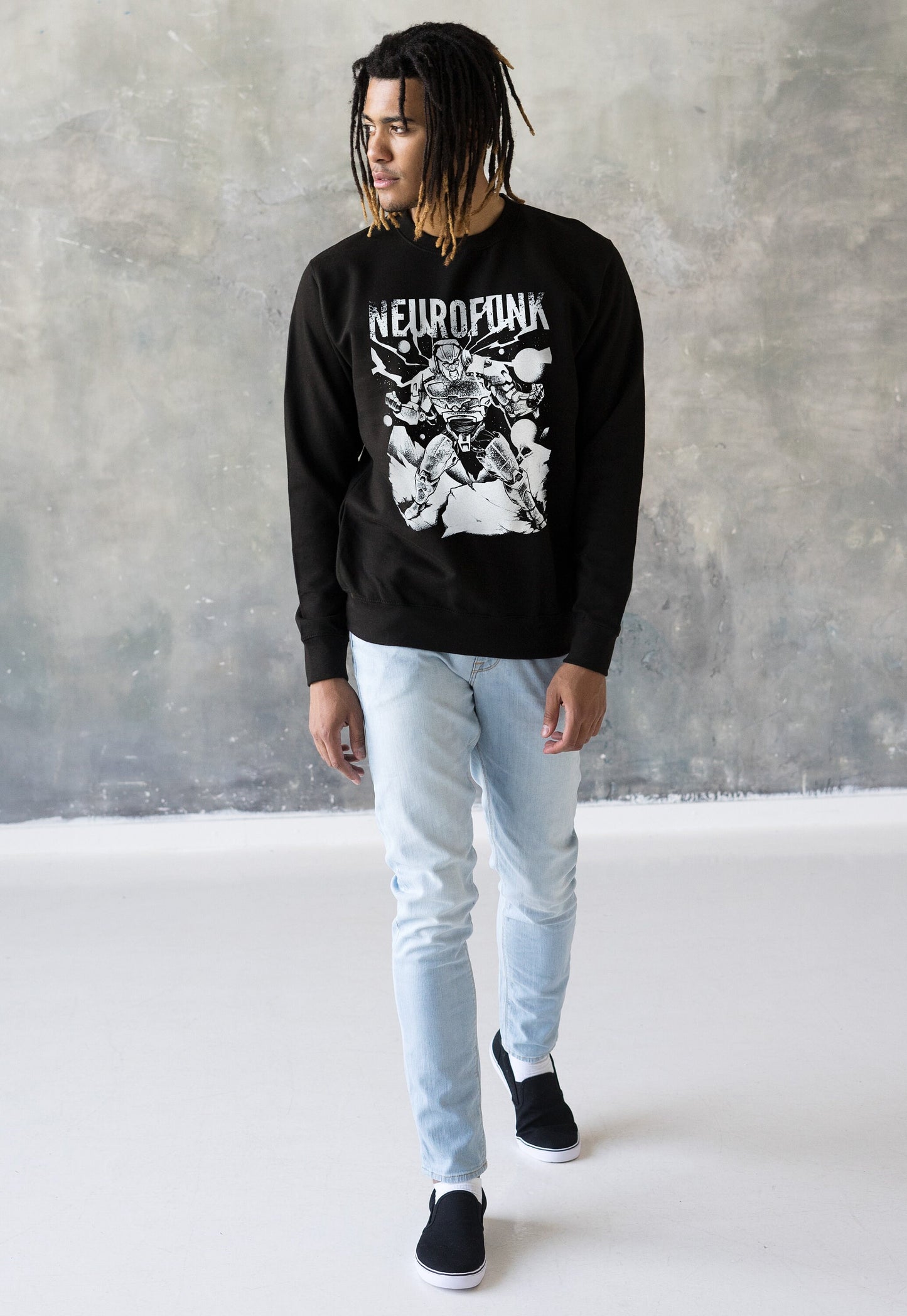 Neurofunk Destruction Sweatshirt Robot Junglist Drum and Bass DJ Synth Amen Music Producer Festival Mens Gifts Sweater Pullover Jumper Top