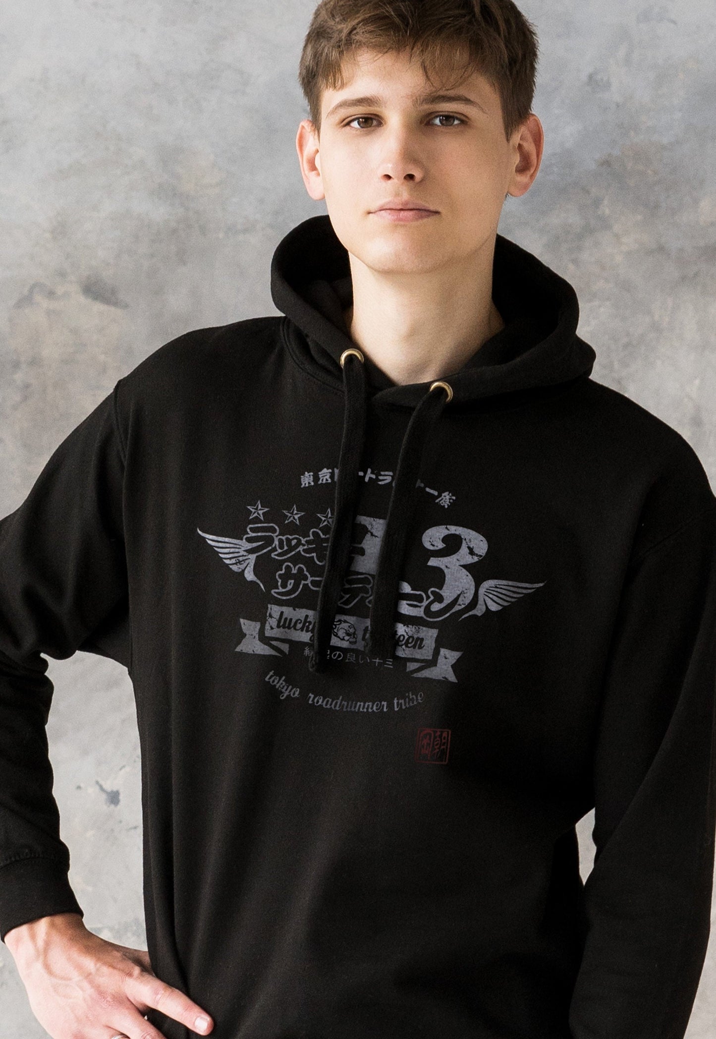 Japanese Hoodie Tokyo Roadrunner - Retro Vintage Style Bosozoku Writing Kanji Japan Anime Manga Men's Women's Sweatshirt Printed Hooded Top