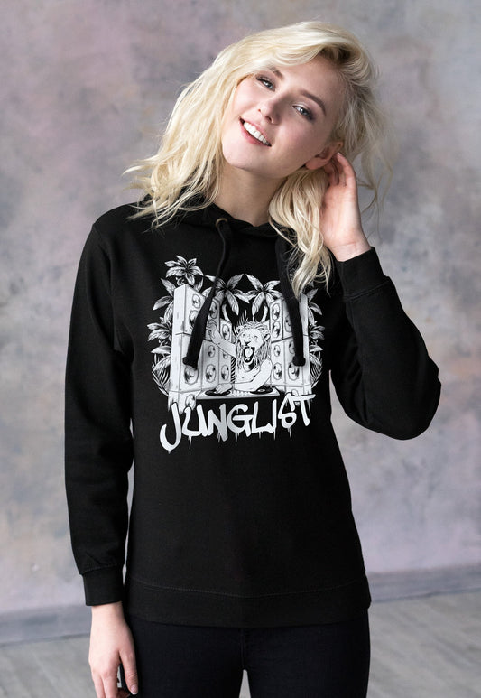 Junglist Lion DJ Hoodie Drum and Bass Synth Synthesizer Amen Music Producer Junglist Women's Mens Cotton Sweatshirt Printed Hoody Hooded Top