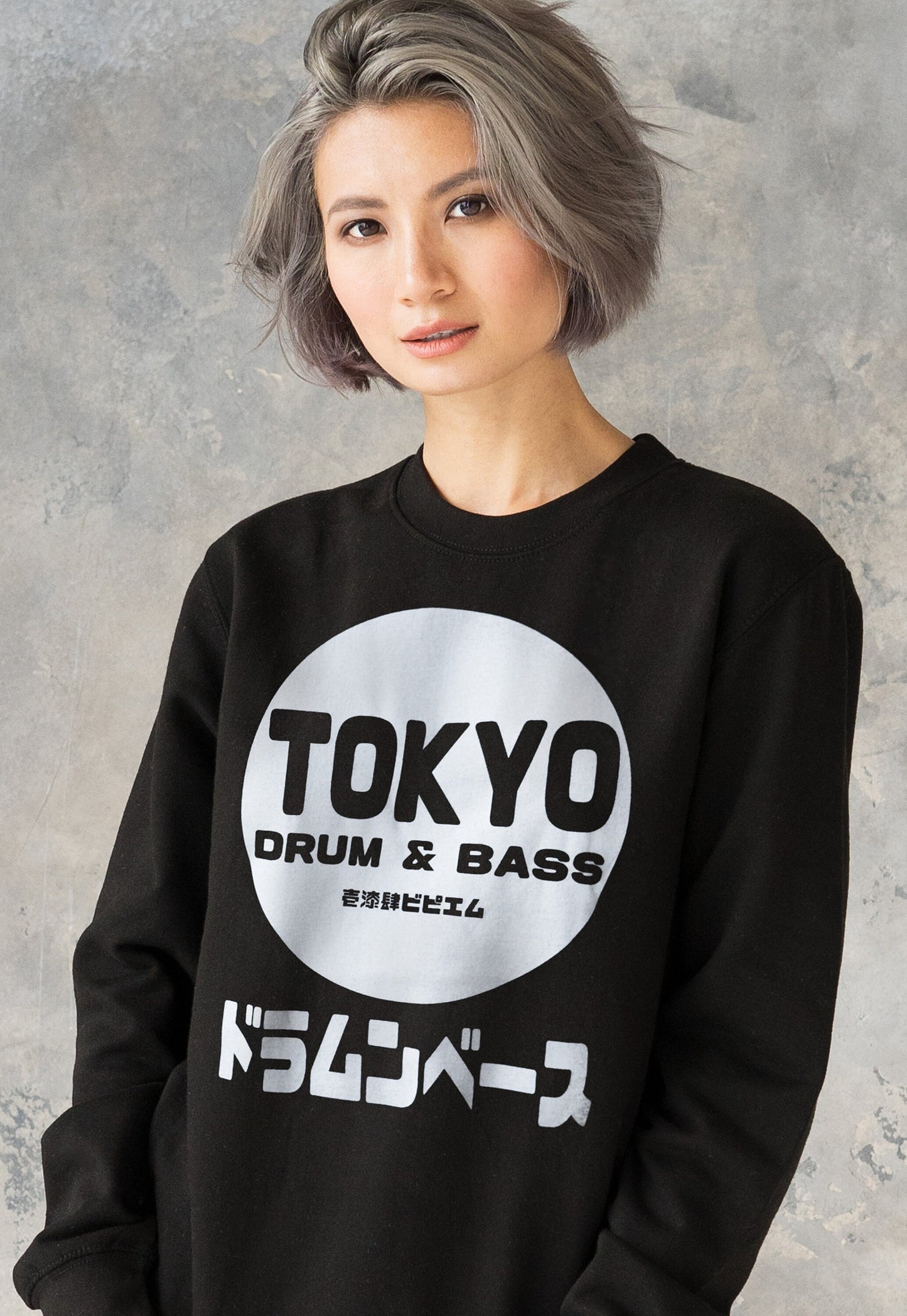 Tokyo Drum & Bass Sweatshirt Japanese Writing Japan 174 BPM Music Producer Kanji Junglist Womens Mens Printed Sweater Pullover Jumper Top