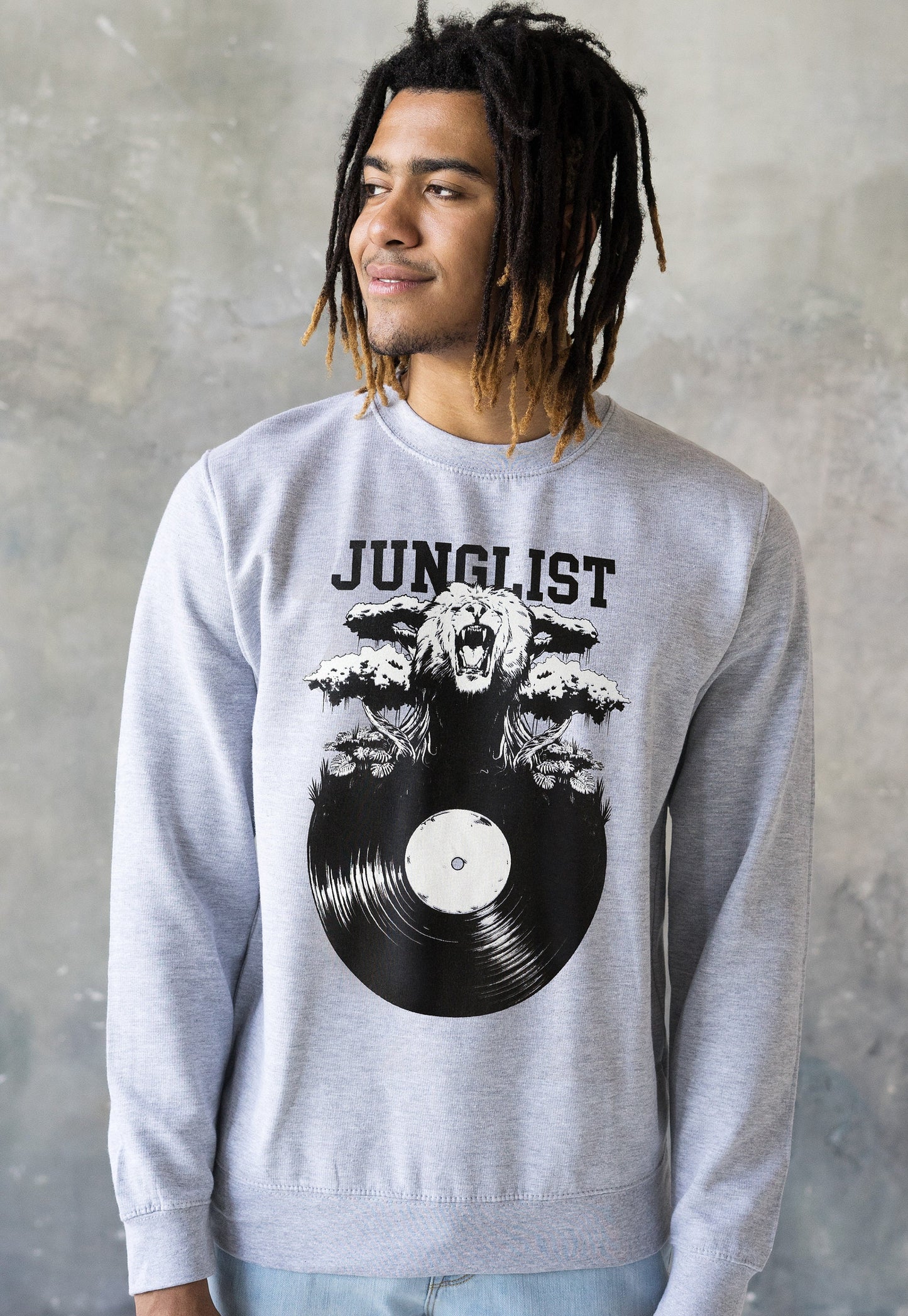 Junglist Vinyl Sweatshirt Jungle Massive Drum and Bass DJ LP Record Turntable Music Producer Synthesizer Mens Sweater Pullover Jumper Top