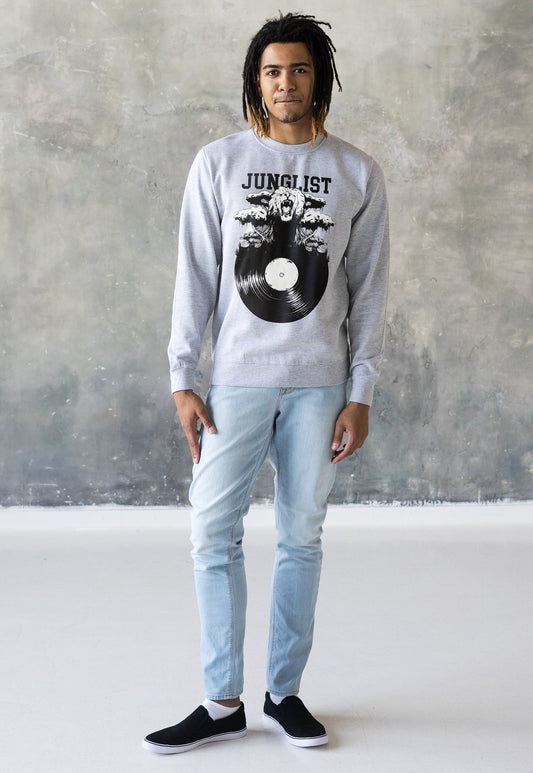 Junglist Vinyl Sweatshirt Jungle Massive Drum and Bass DJ LP Record Turntable Music Producer Synthesizer Mens Sweater Pullover Jumper Top